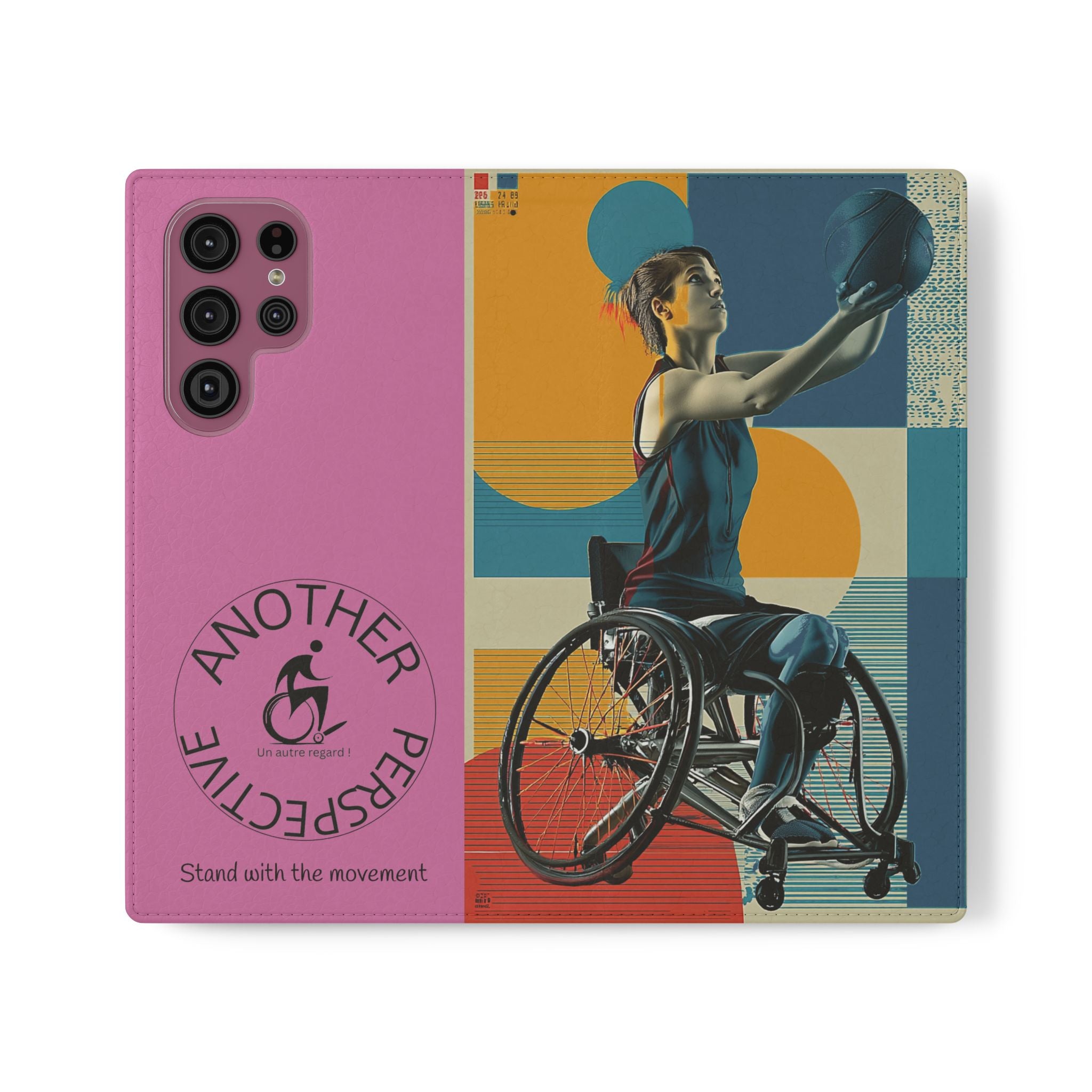 Sporty Flip Case for Wheelchair Basket Athletes, Phone Cover, Active Lifestyle Accessory, Gift for Sports Lovers, Personalized Case
