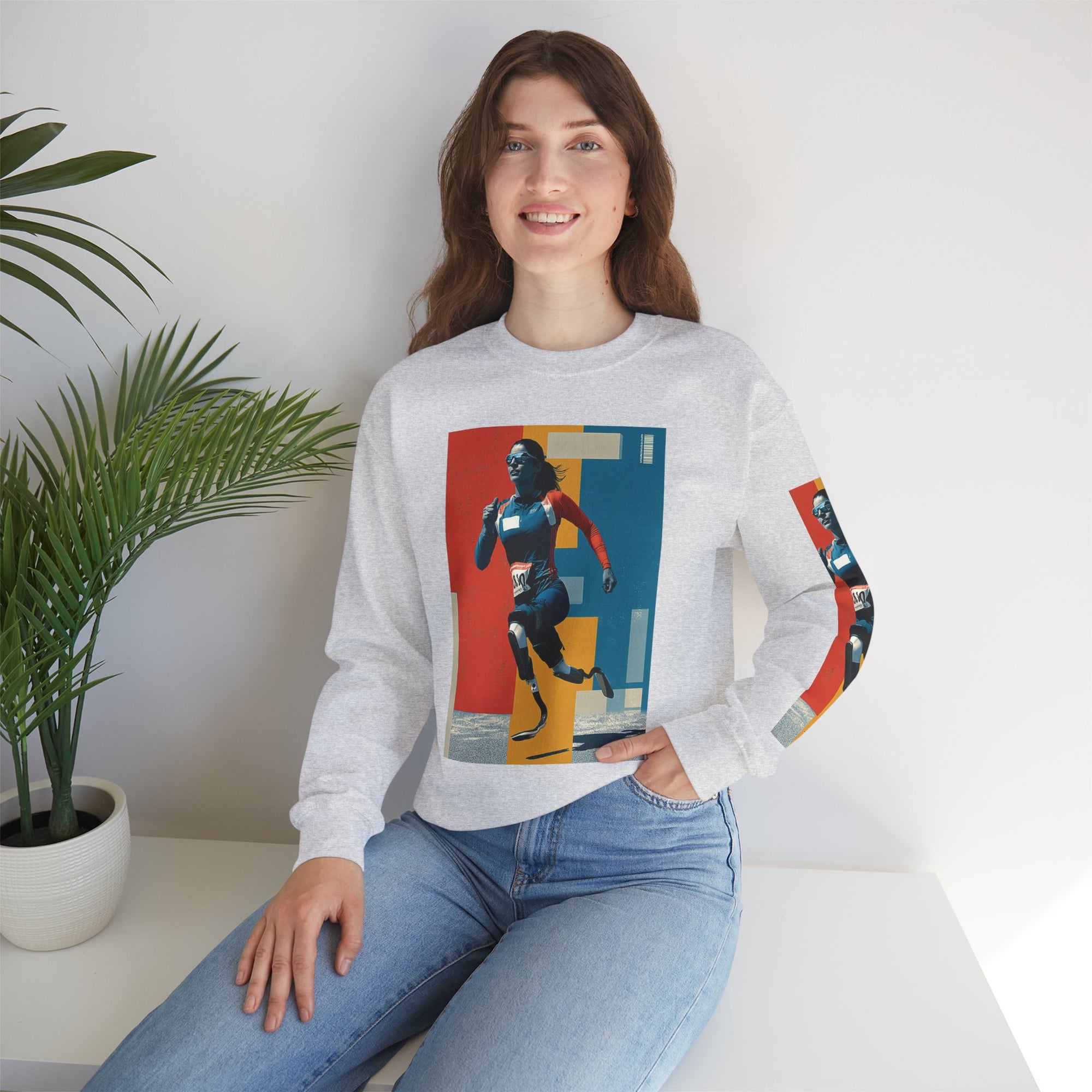 Inclusive WheelChair Course Sports Themed Sweatshirt for Empowerment, Unisex Heavy Blend Crewneck, Inspirational Gift for Activists