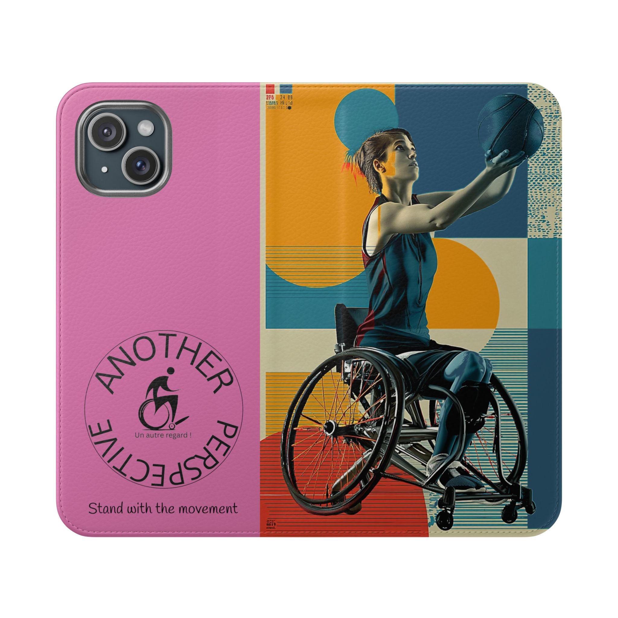 Sporty Flip Case for Wheelchair Basket Athletes, Phone Cover, Active Lifestyle Accessory, Gift for Sports Lovers, Personalized Case