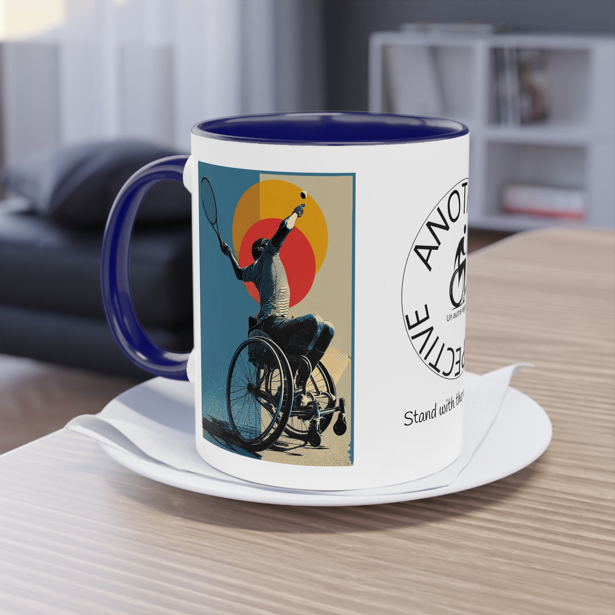 Dynamic Two-Tone Coffee Mug Tennis, Race-inspired Drinkware, Ideal Gift for Athletes, Motivational Morning Caffeine Boost, Sports Lover Cup