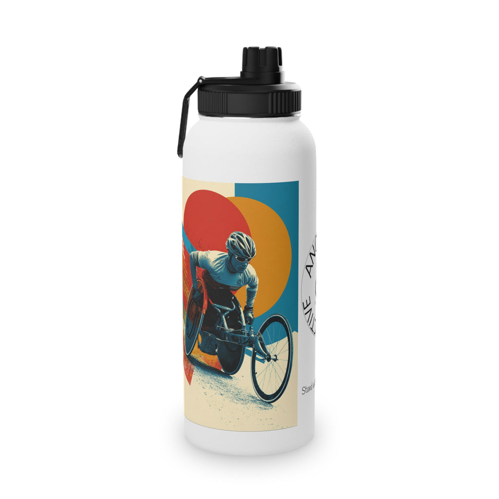 Vibrant Wheelchair Water Bottle , Stainless Steel Sports Bottle, Eco-Friendly Hydration, Outdoor Adventure Gear, Unique Gift for Cyclists