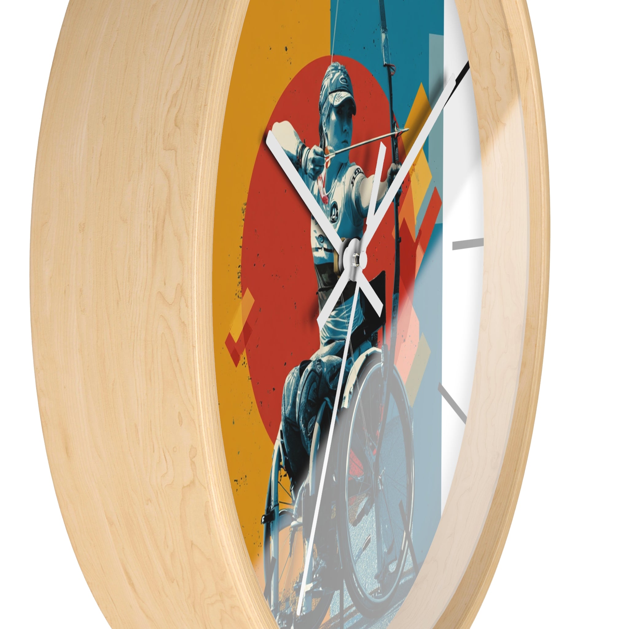 Motivational Sports Archery Wall Clock, Inspirational Decor for Athletes, Fitness Gift, Perfect for Home Gym, Competition, or Office