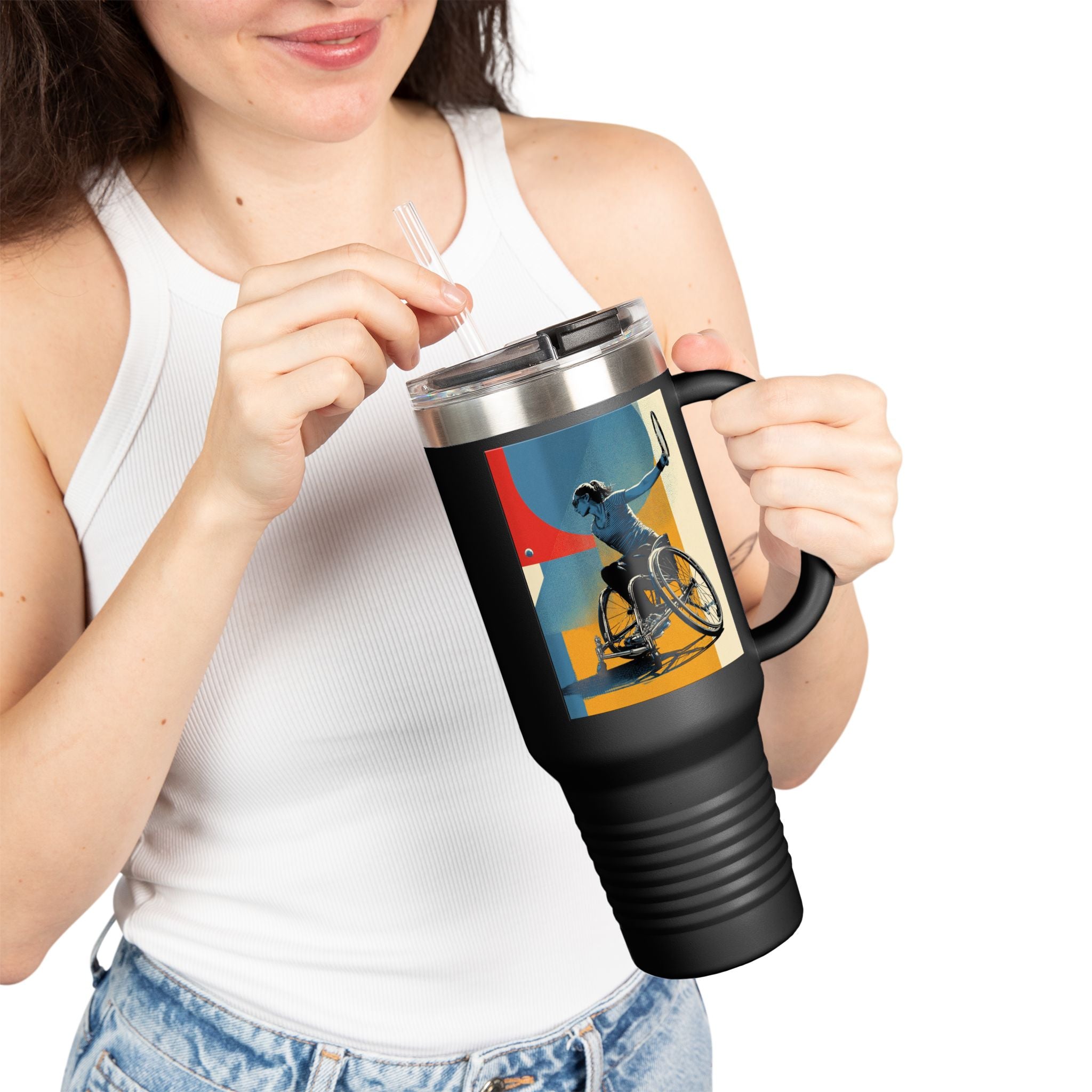 Vibrant Insulated Travel Mug, 40oz | Stylish Drinkware for Outdoor Adventures, Sports, Travel, Gifts