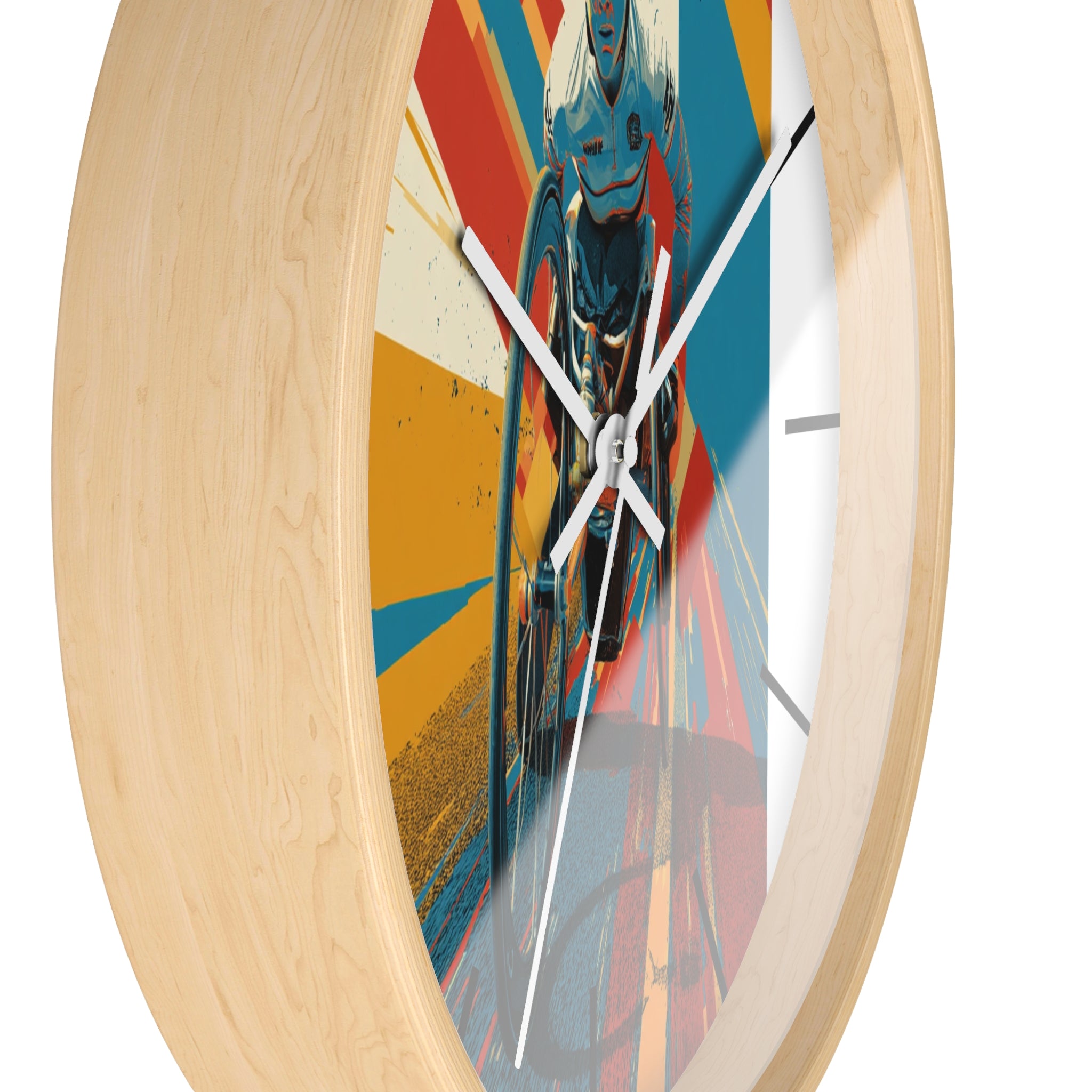 Motivational Sports Wheelchair Wall Clock, Inspirational Decor for Athletes, Fitness Gift, Perfect for Home Gym, Competition, or Office