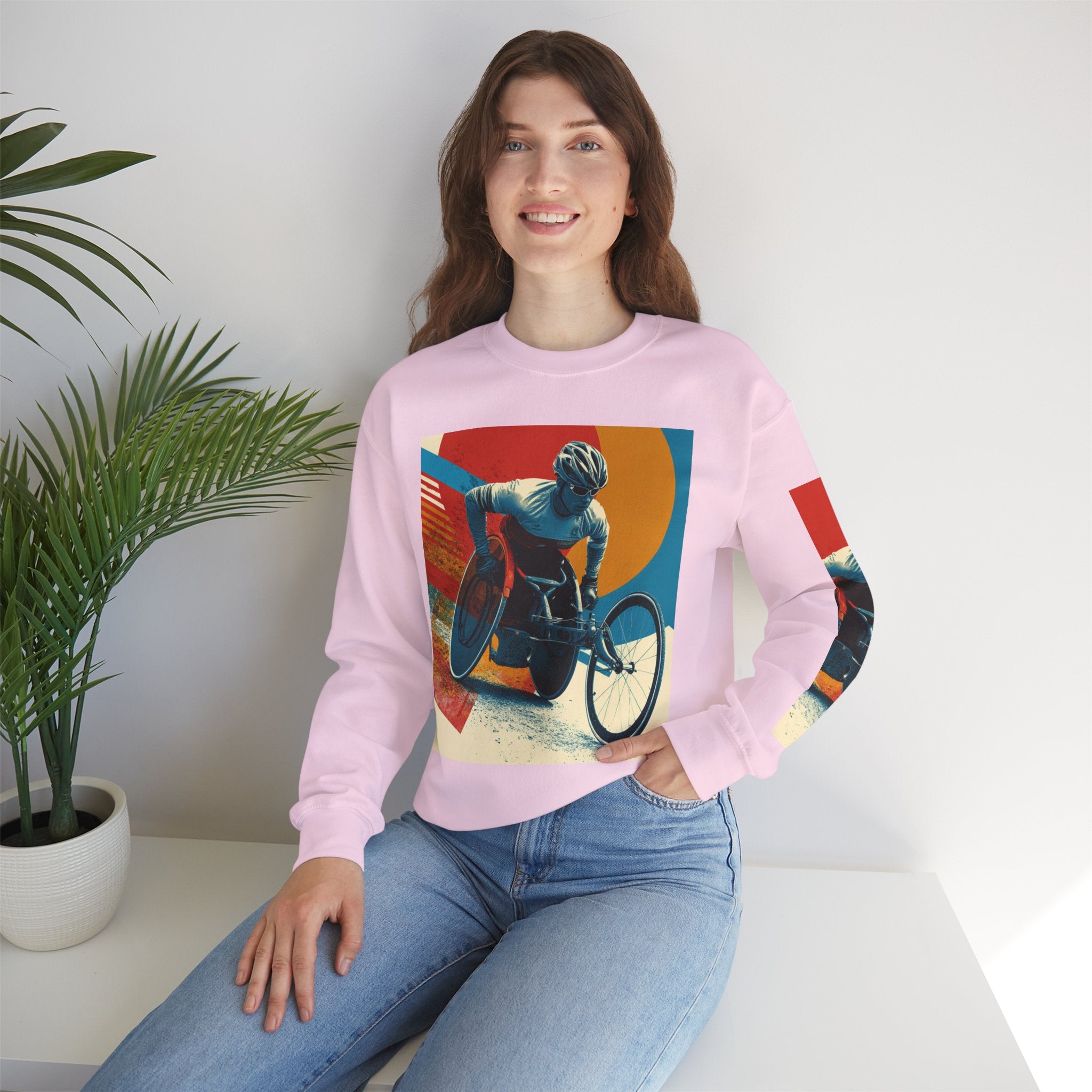 Inclusive WheelChair Course Sports Themed Sweatshirt for Empowerment, Unisex Heavy Blend Crewneck, Inspirational Gift for Activists