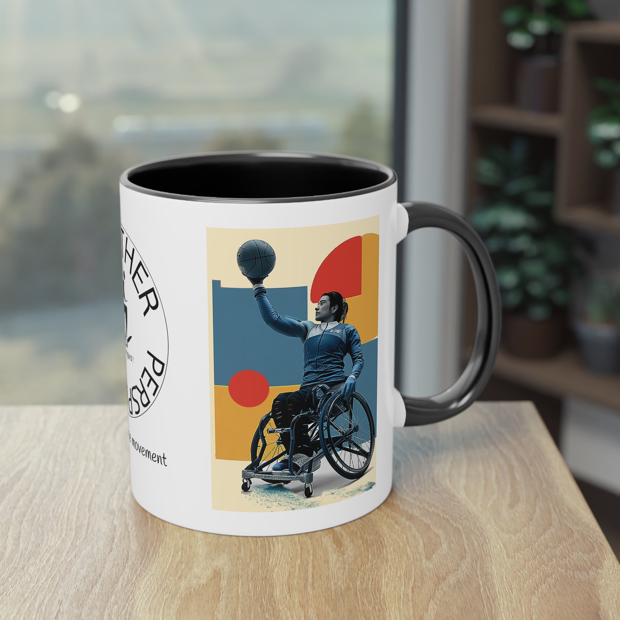 Dynamic Two-Tone Coffee Mug Basket,  Ideal Gift for Athletes, Motivational Morning Caffeine Boost, Sports Lover Cup