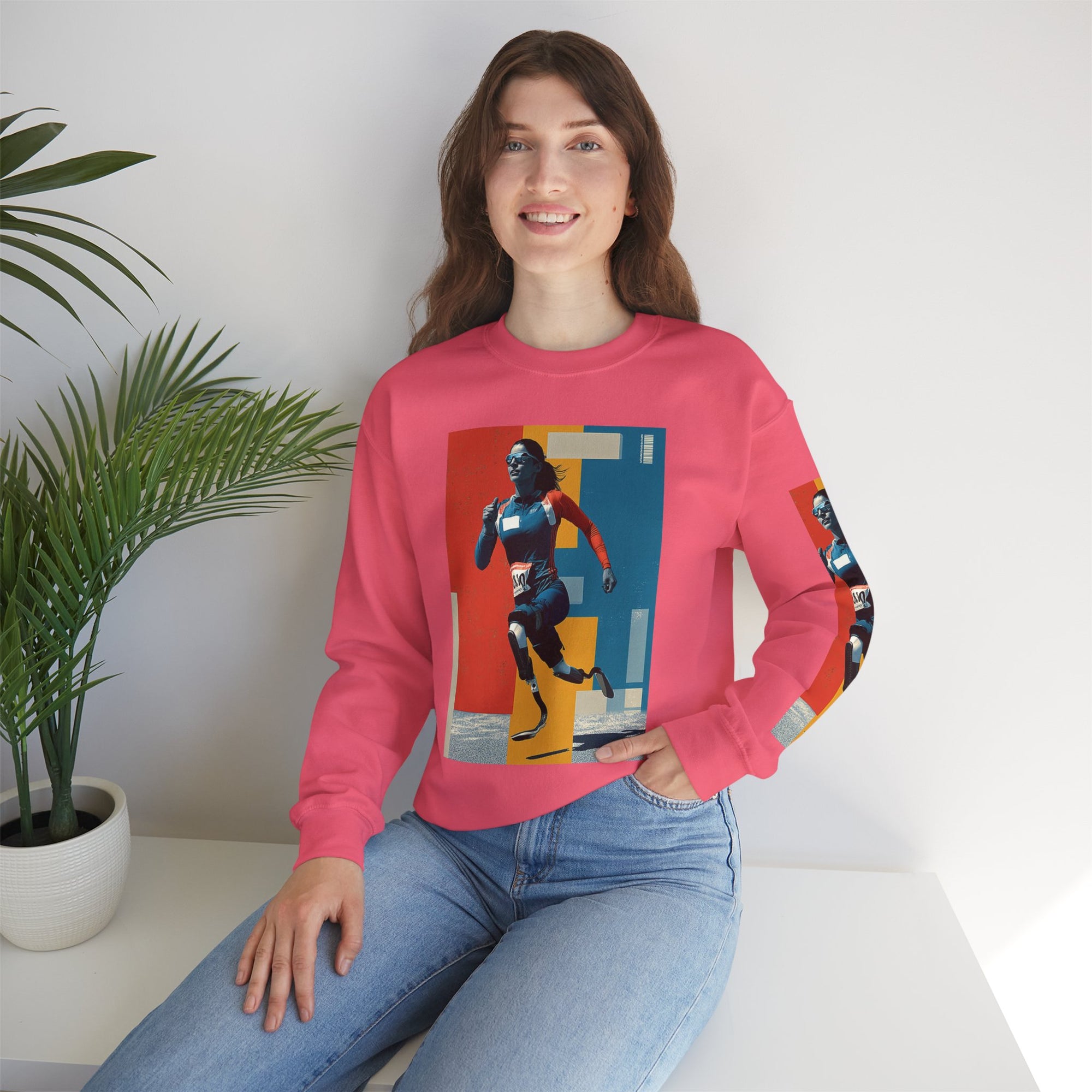 Inclusive WheelChair Course Sports Themed Sweatshirt for Empowerment, Unisex Heavy Blend Crewneck, Inspirational Gift for Activists