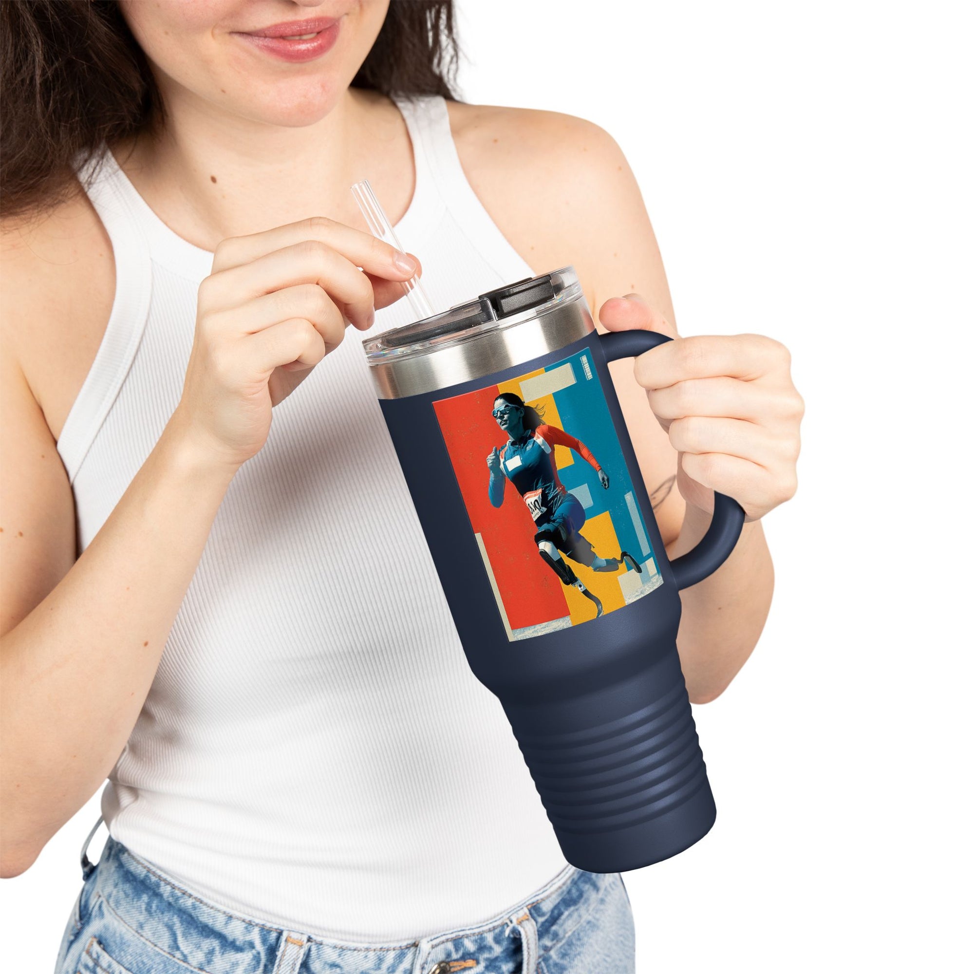 Vibrant Insulated Travel Mug, 40oz | Stylish Drinkware for Outdoor Adventures, Sports, Travel, Gifts