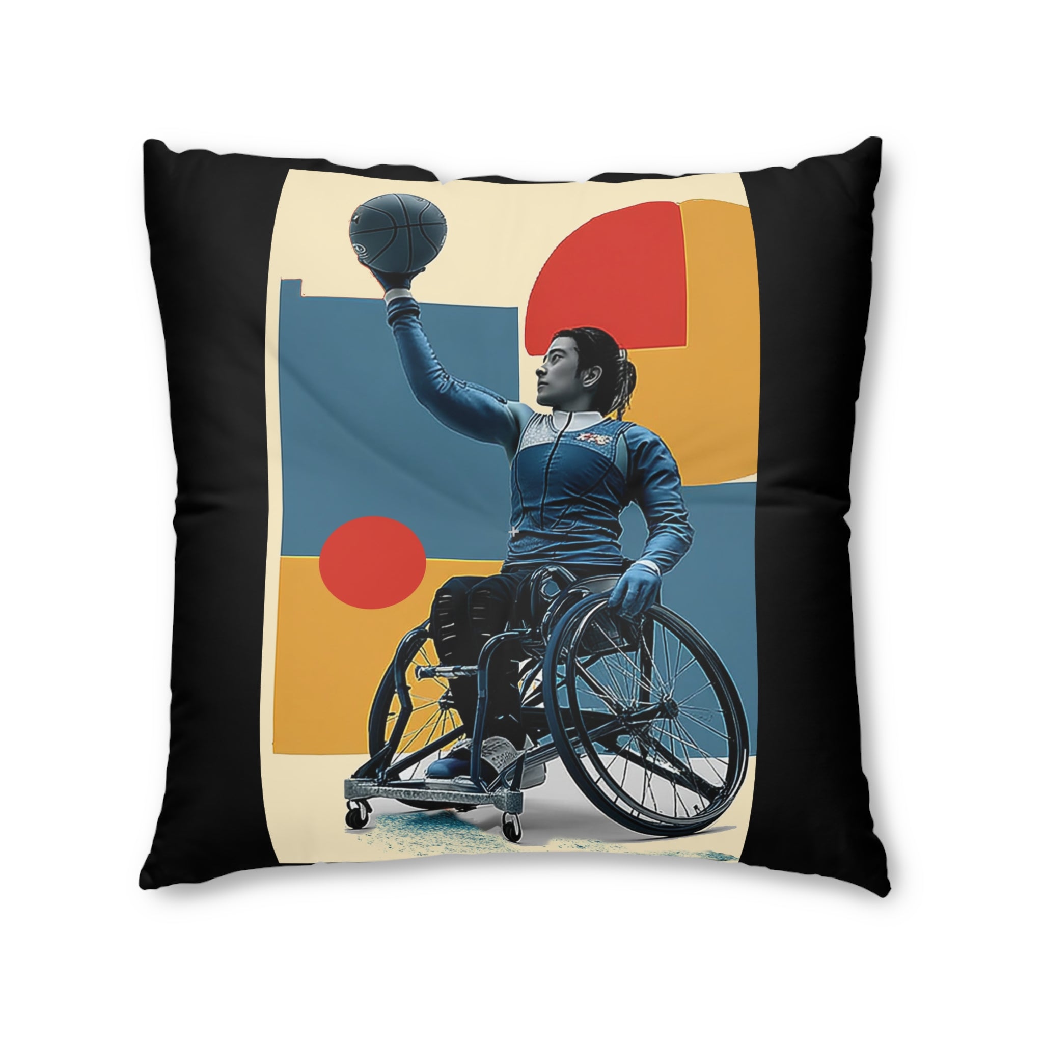 Dynamic Tufted Floor Pillow, Sports Course Decor, Active Lifestyle Cushion, Athlete Gift, Home Accent, Modern Throw Pillow