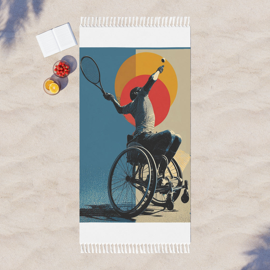 Boho Beach Towel - Vibrant Tennis Design for Beach Days, Summer Fun, Gym Workout, Poolside Lounging, Outdoor Adventures