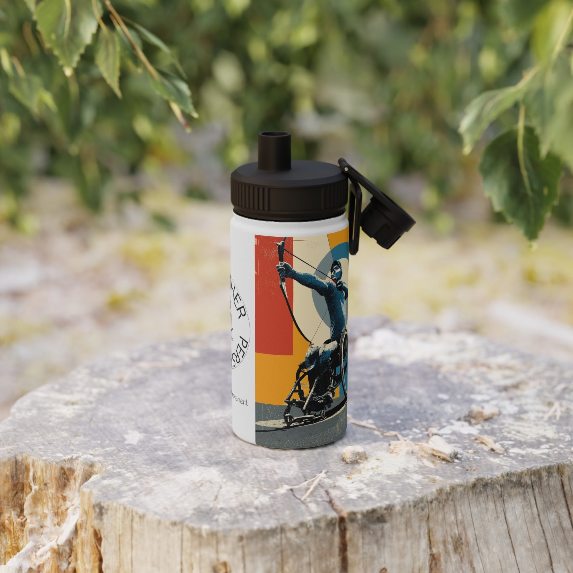 Vibrant Water Archery Bottle, Stainless Steel Sports Bottle, Eco-Friendly Hydration, Outdoor Adventure Gear, Unique Gift for Cyclists