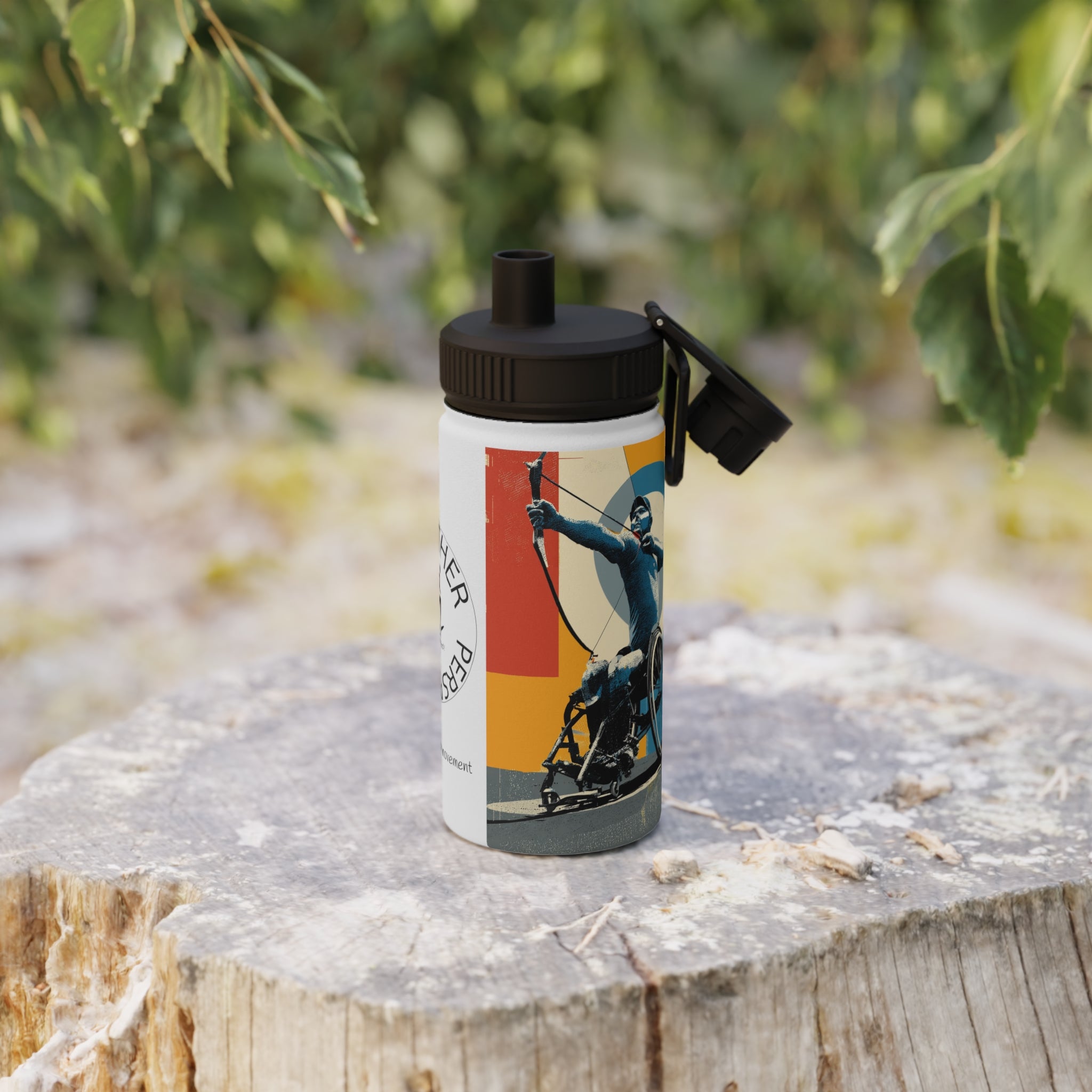 Vibrant Water Archery Bottle, Stainless Steel Sports Bottle, Eco-Friendly Hydration, Outdoor Adventure Gear, Unique Gift for Cyclists