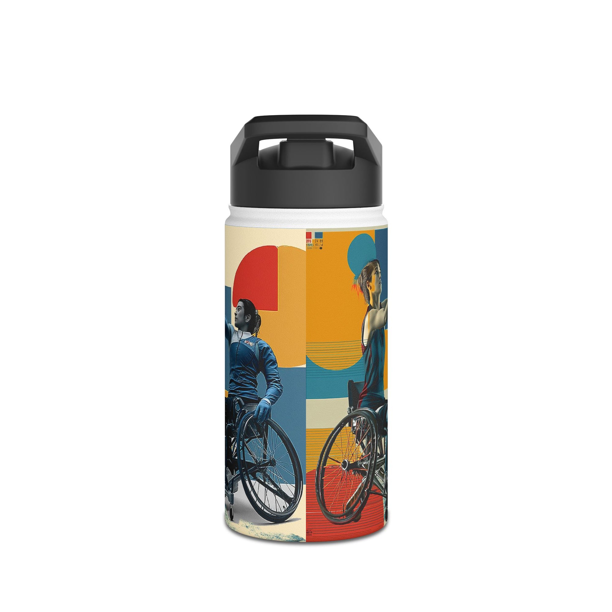 Colorful Stainless Steel Water Bottle – Para-sport Design, Eco-Friendly Hydration, Gift Idea for All Athletes, Travel Mug, Fitness Accessory