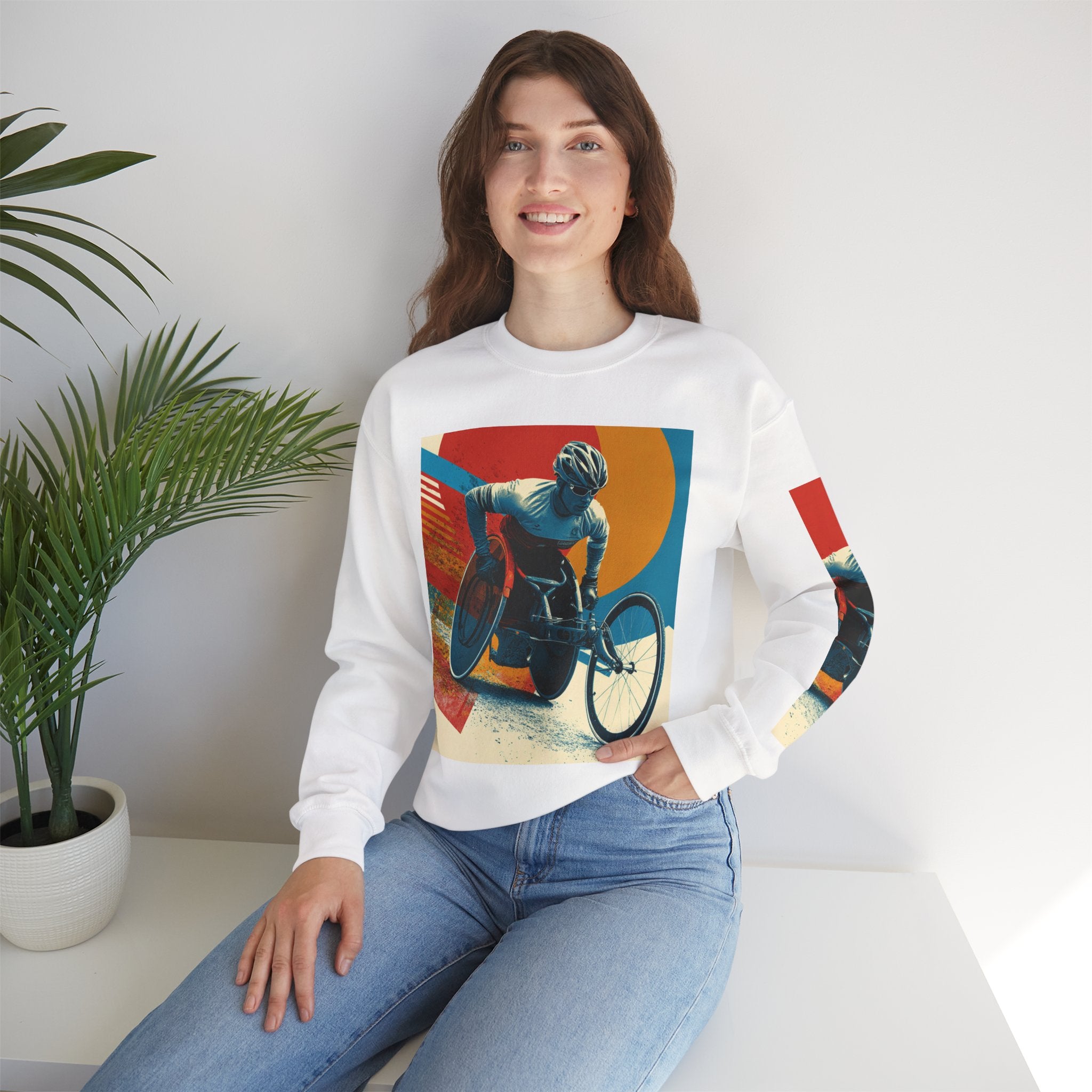 Inclusive WheelChair Course Sports Themed Sweatshirt for Empowerment, Unisex Heavy Blend Crewneck, Inspirational Gift for Activists