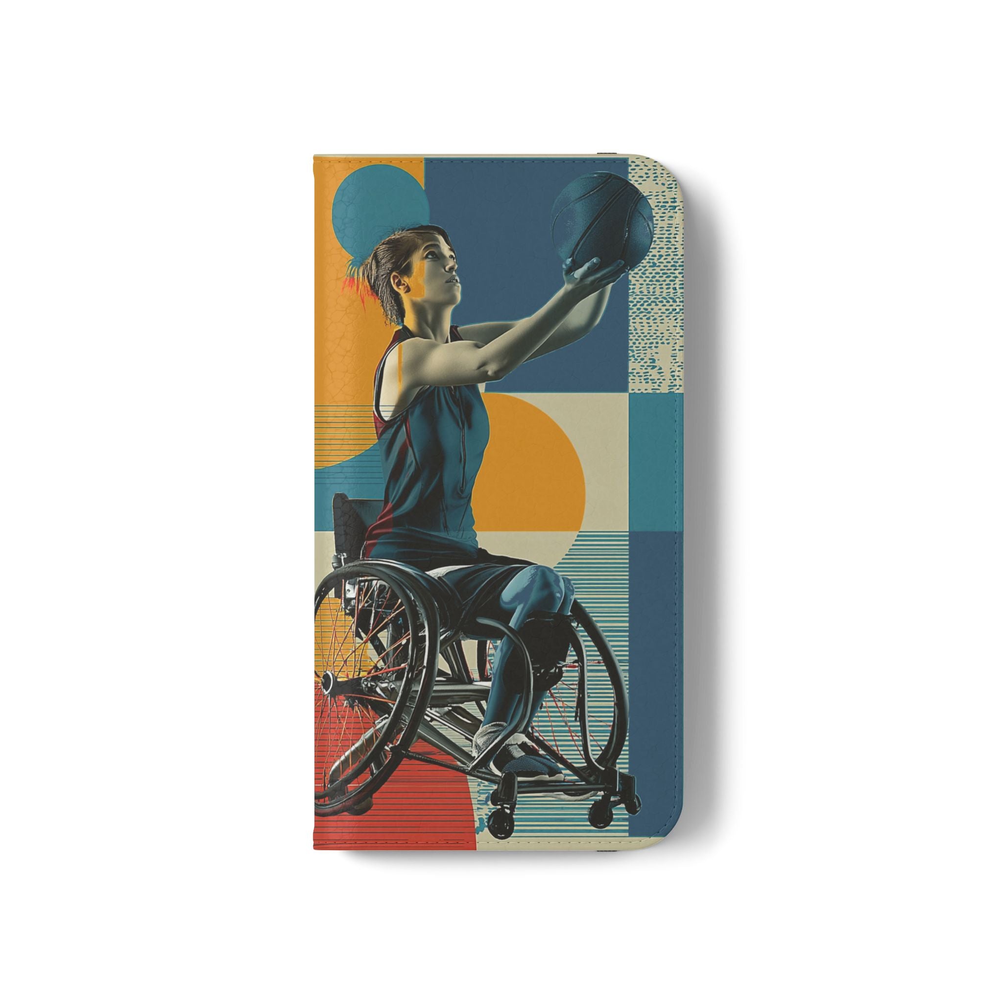 Sporty Flip Case for Wheelchair Basket Athletes, Phone Cover, Active Lifestyle Accessory, Gift for Sports Lovers, Personalized Case