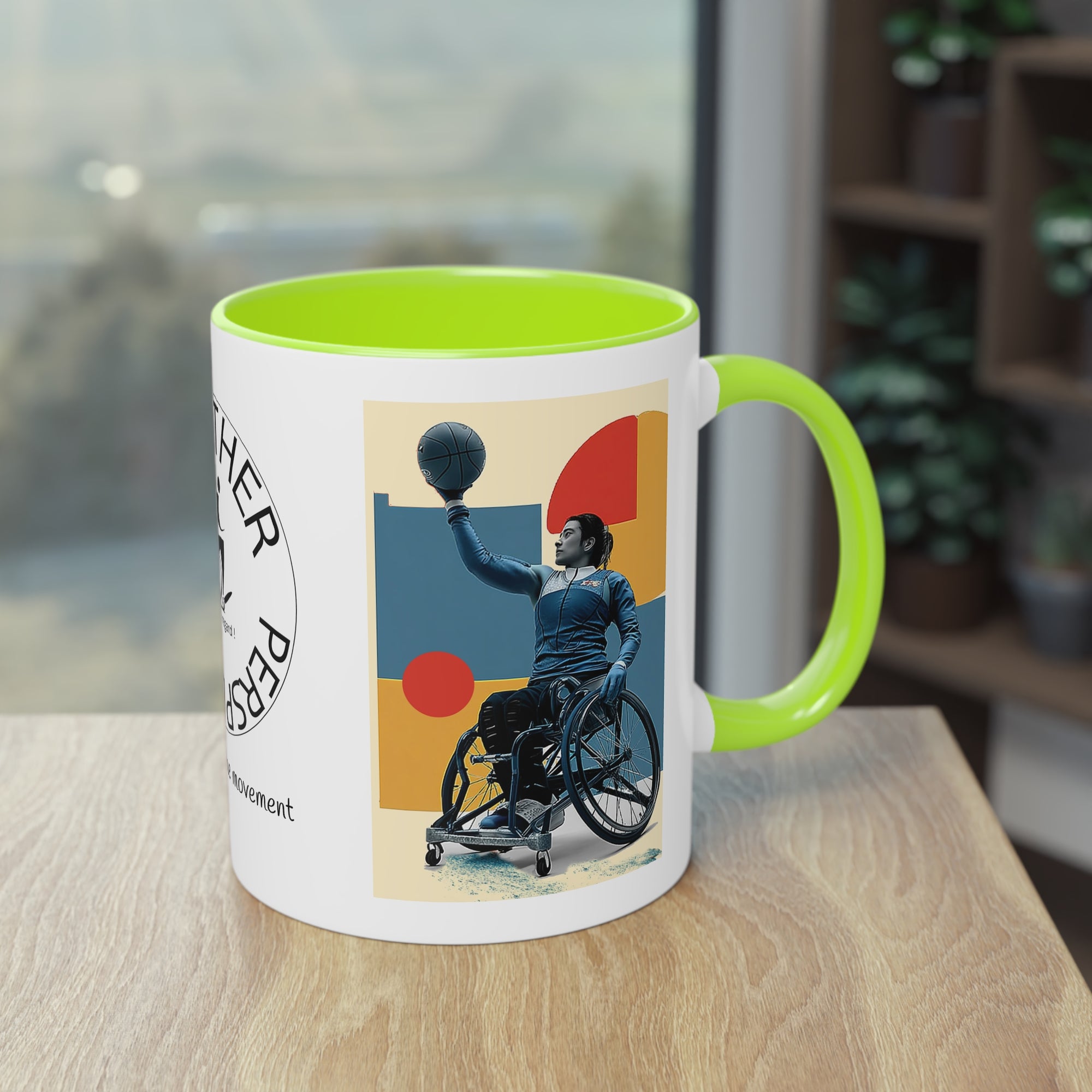 Dynamic Two-Tone Coffee Mug Basket,  Ideal Gift for Athletes, Motivational Morning Caffeine Boost, Sports Lover Cup