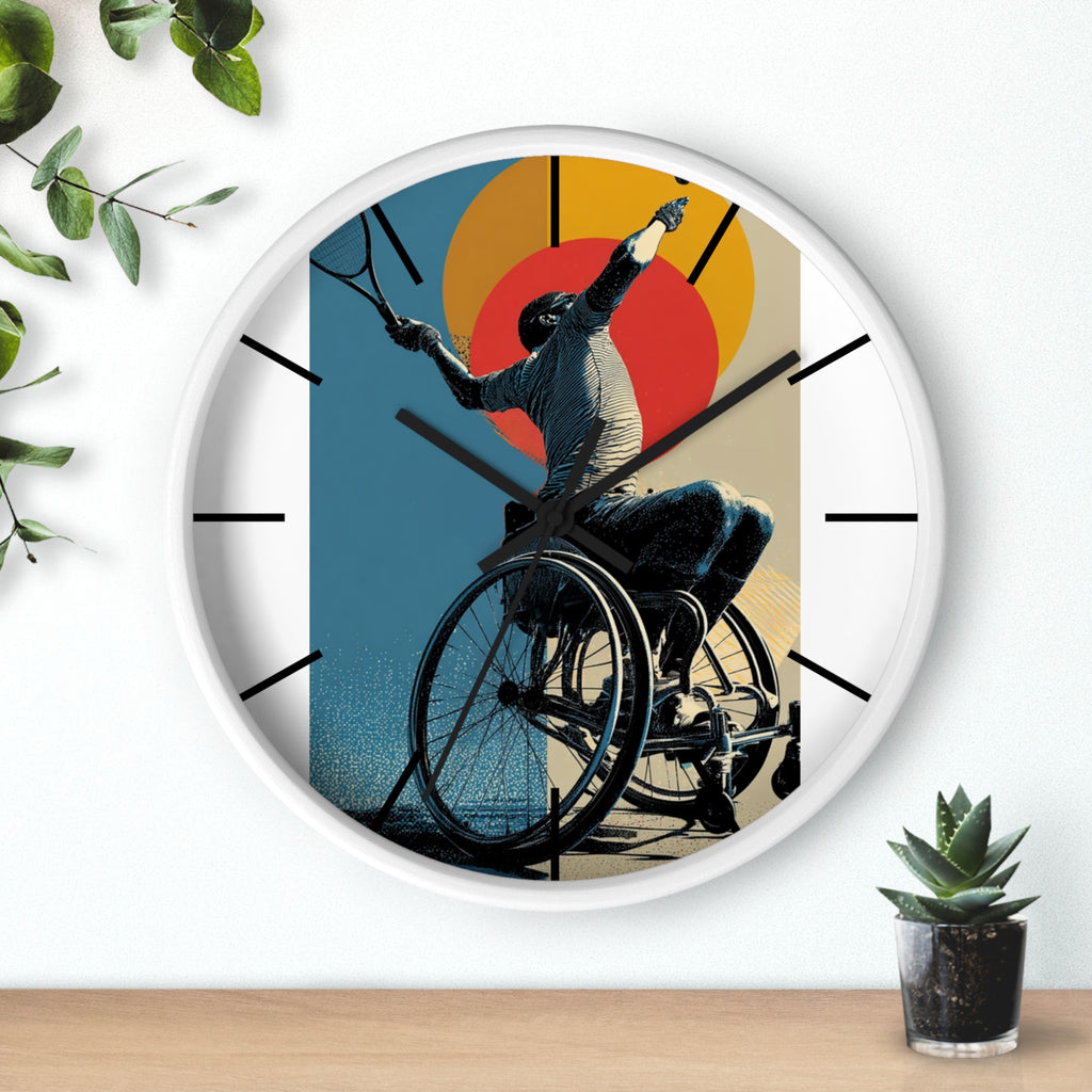 Motivational Sports Tennis Wall Clock, Inspirational Decor for Athletes, Fitness Gift, Perfect for Home Gym, Competition, or Office
