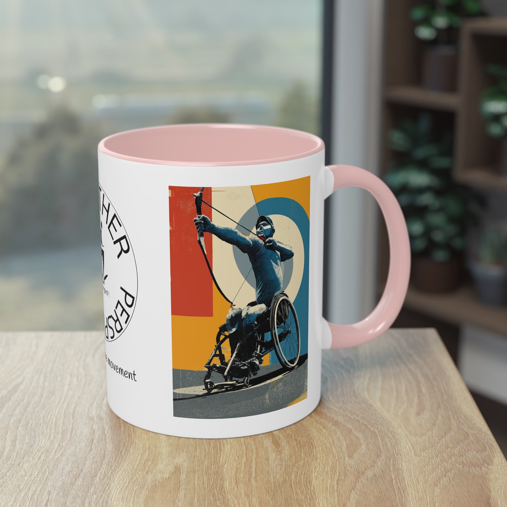 Dynamic Two-Tone Coffee Mug Archery,  Ideal Gift for Athletes, Motivational Morning Caffeine Boost, Sports Lover Cup