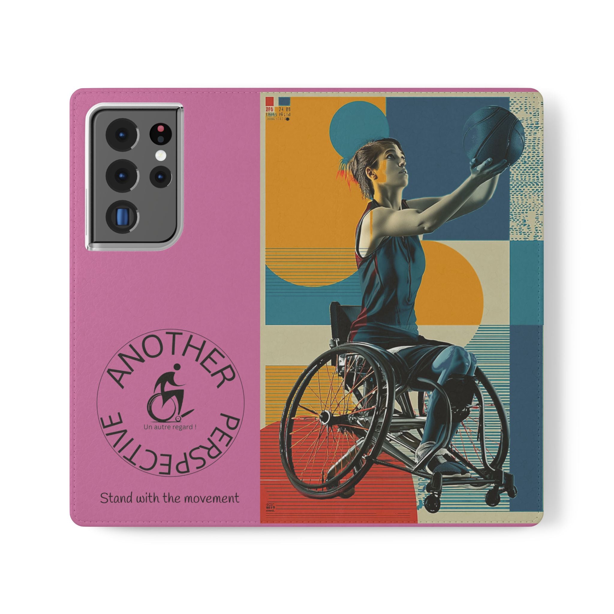 Sporty Flip Case for Wheelchair Basket Athletes, Phone Cover, Active Lifestyle Accessory, Gift for Sports Lovers, Personalized Case