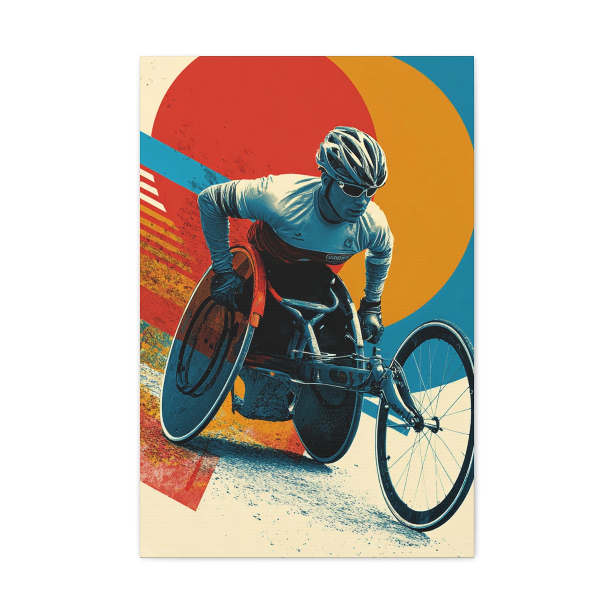 Vibrant Wheelchair Course Canvas Art, Motivational Wall Decor, Sports Inspiration, Gift for Athletes, Home Gym Decor