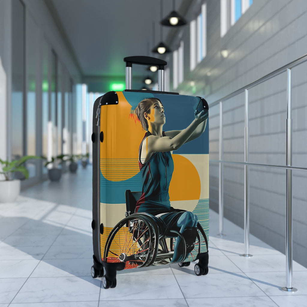 Wheelchair Basket Athlete Suitcase - Travel Gear for Adaptive Sports, Unique Luggage, Inspirational Gift, Mobility Travel, Adventure Bag