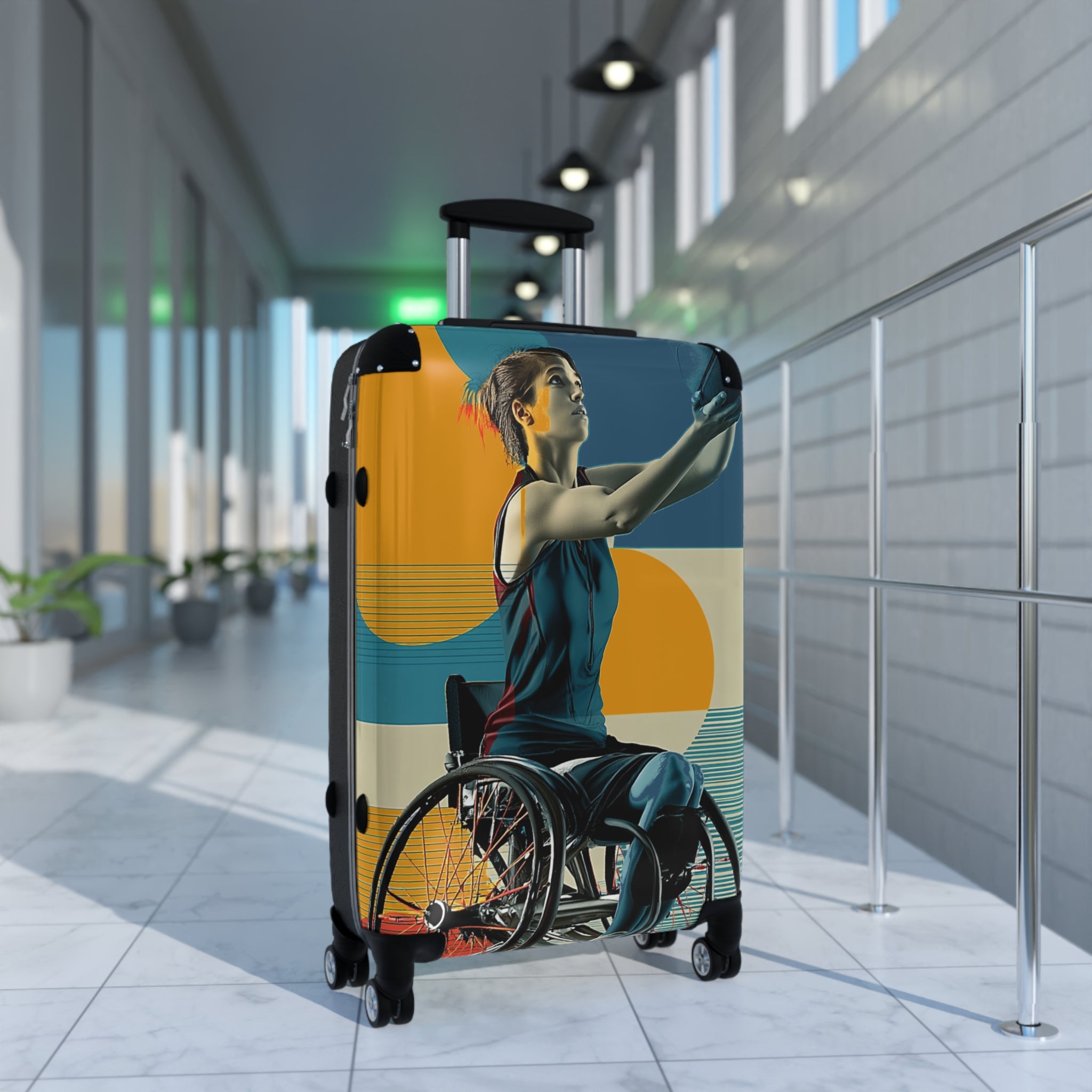Wheelchair Basket Athlete Suitcase - Travel Gear for Adaptive Sports, Unique Luggage, Inspirational Gift, Mobility Travel, Adventure Bag