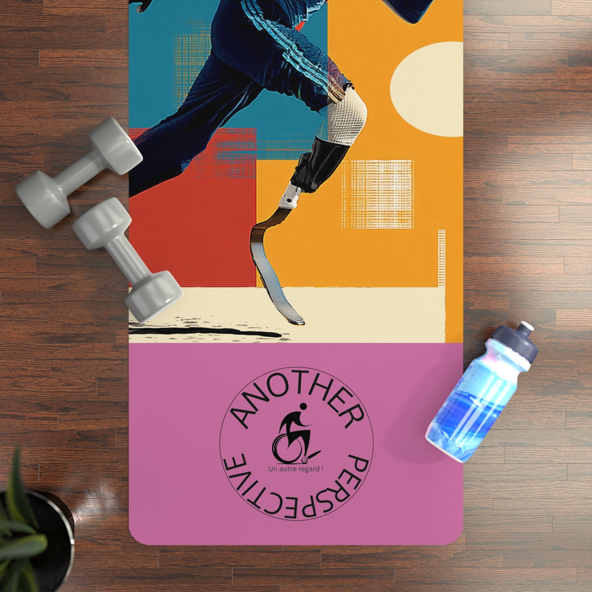 Rubber Yoga Mat with Inspirational Design - Ideal for Fitness Lovers, Home Workouts, Yoga Classes, Mindfulness, Gift for Yogis