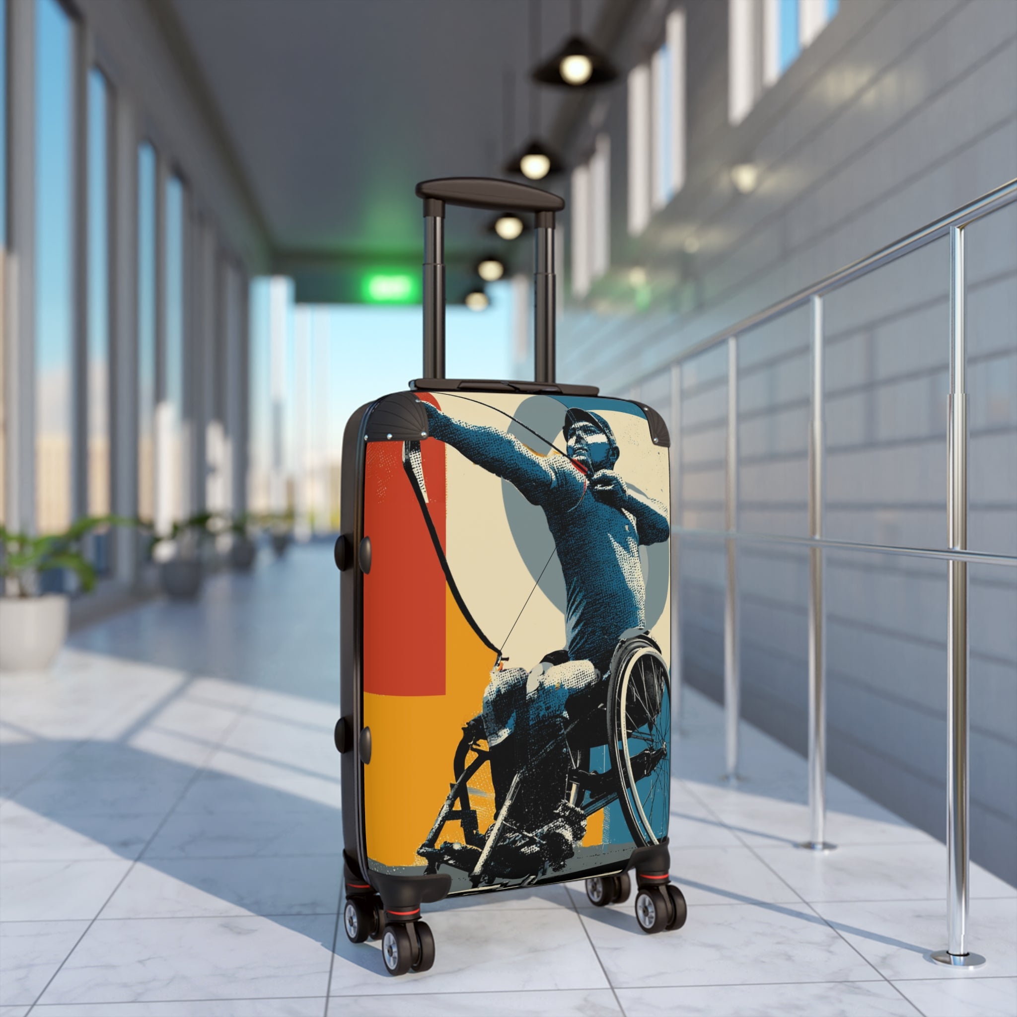Wheelchair Archery Athlete Suitcase - Travel Gear for Adaptive Sports, Unique Luggage, Inspirational Gift, Mobility Travel, Adventure Bag