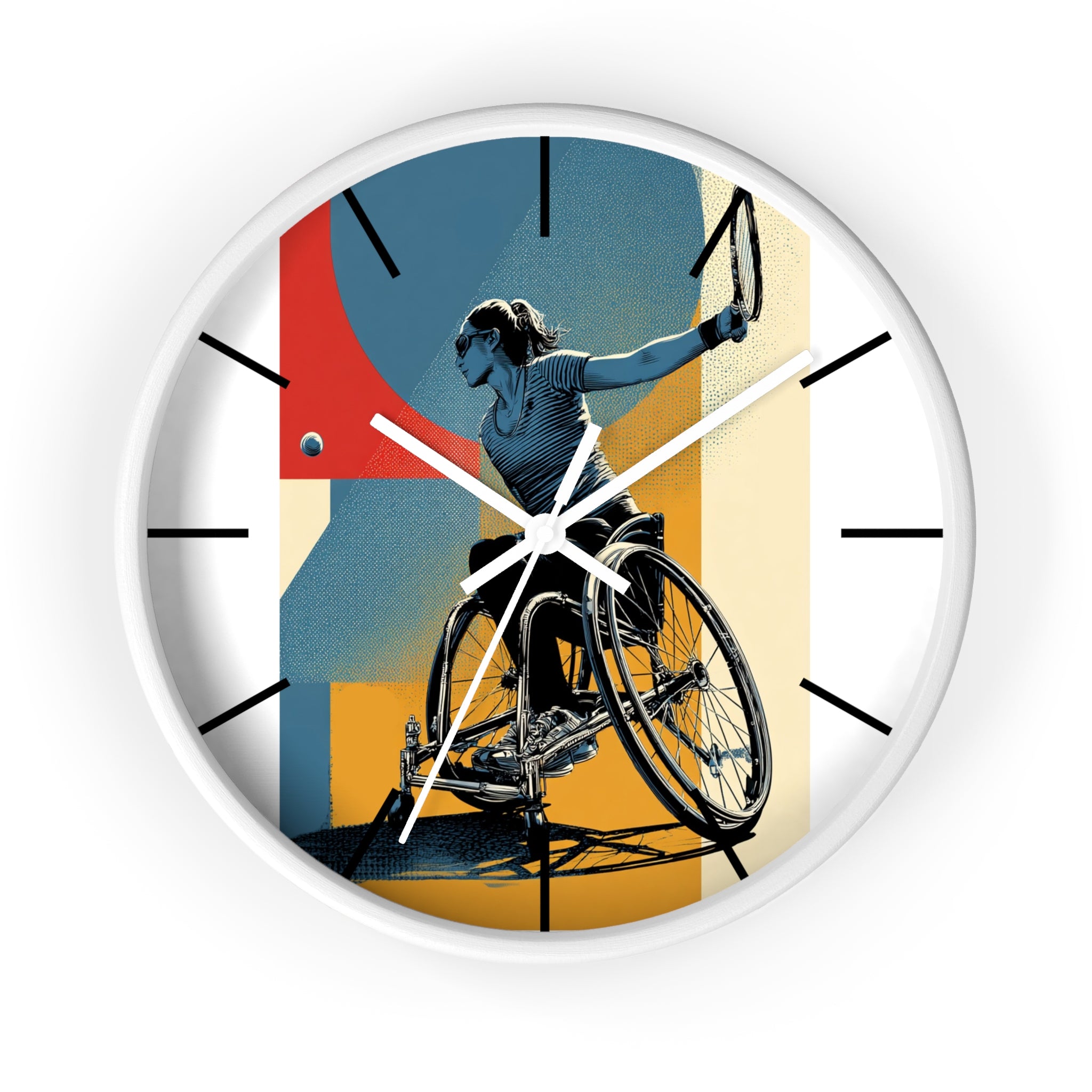 Motivational Sports Tennis Wall Clock, Inspirational Decor for Athletes, Fitness Gift, Perfect for Home Gym, Competition, or Office