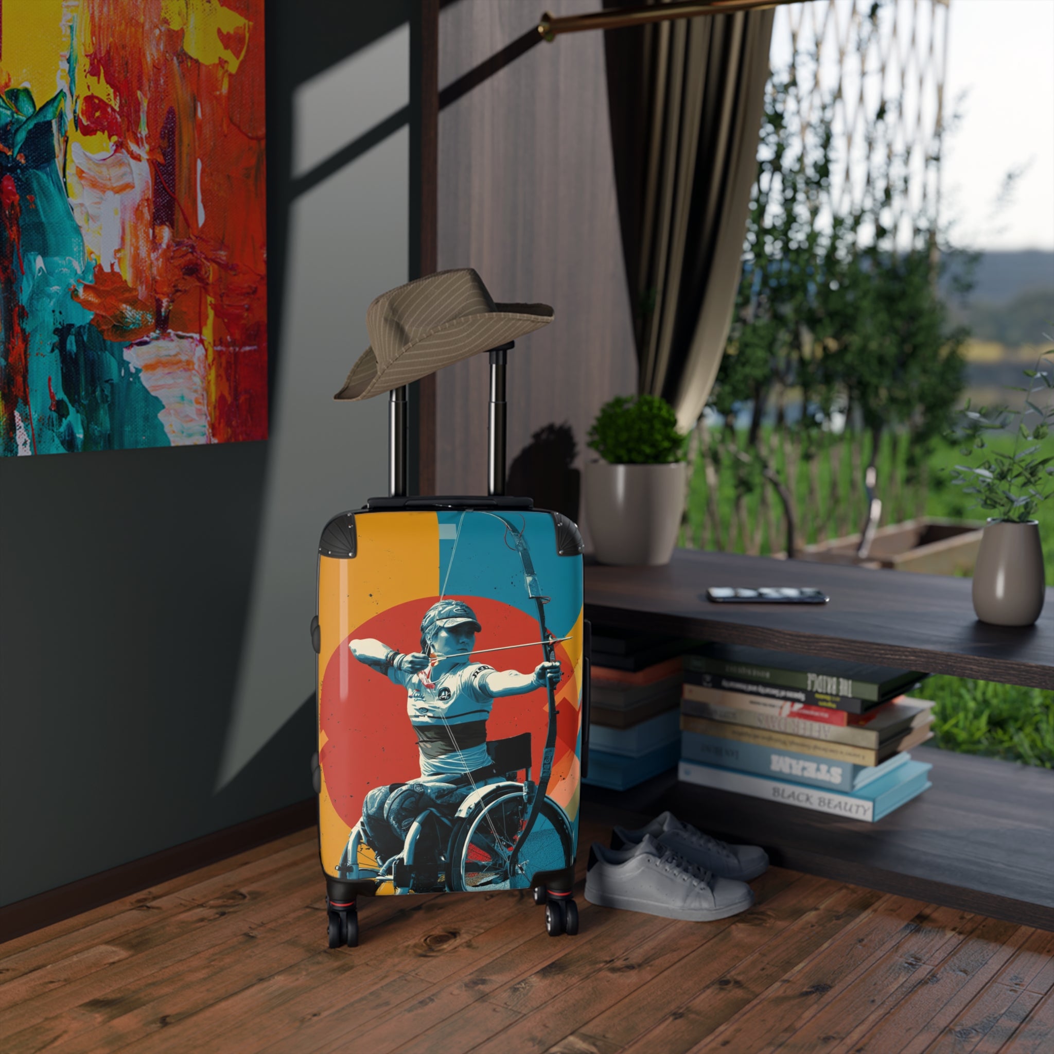 Wheelchair Archery Athlete Suitcase - Travel Gear for Adaptive Sports, Unique Luggage, Inspirational Gift, Mobility Travel, Adventure Bag