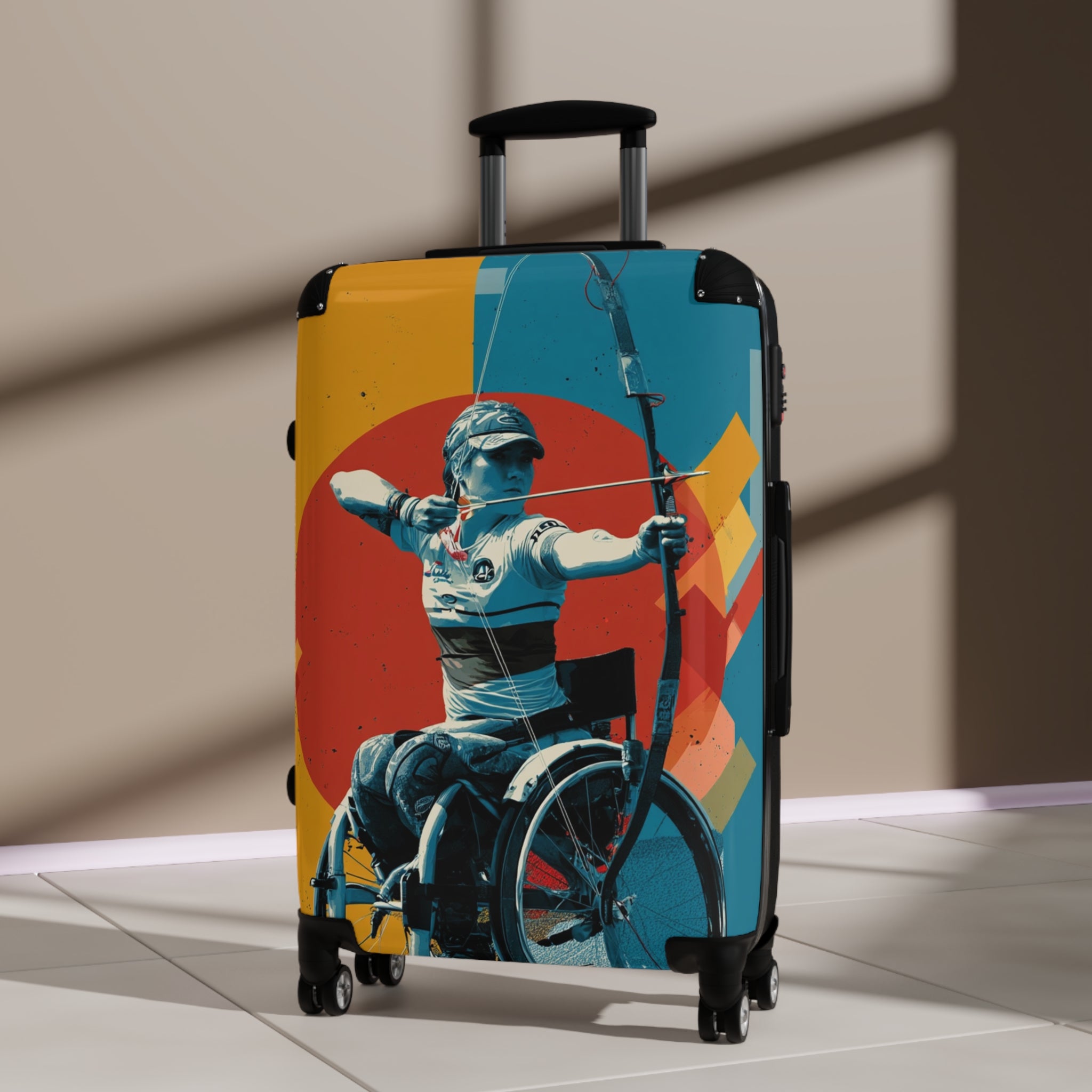 Wheelchair Archery Athlete Suitcase - Travel Gear for Adaptive Sports, Unique Luggage, Inspirational Gift, Mobility Travel, Adventure Bag
