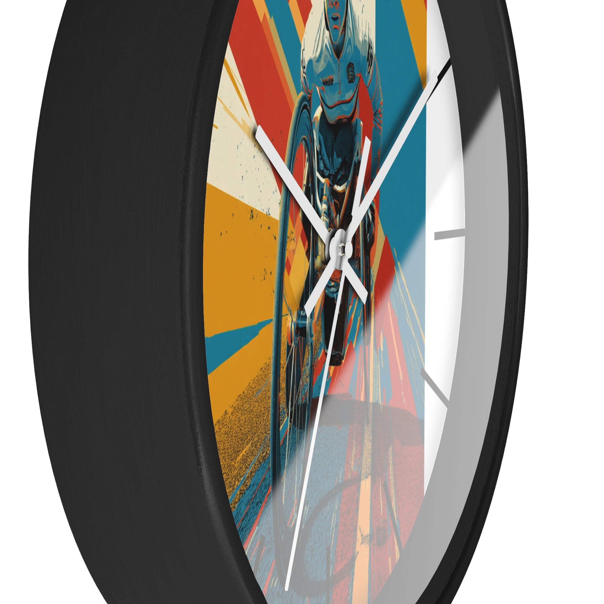 Motivational Sports Wheelchair Wall Clock, Inspirational Decor for Athletes, Fitness Gift, Perfect for Home Gym, Competition, or Office