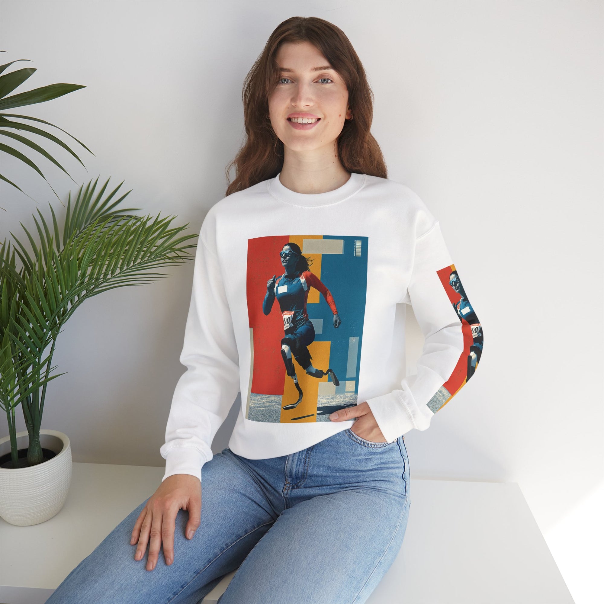 Inclusive WheelChair Course Sports Themed Sweatshirt for Empowerment, Unisex Heavy Blend Crewneck, Inspirational Gift for Activists