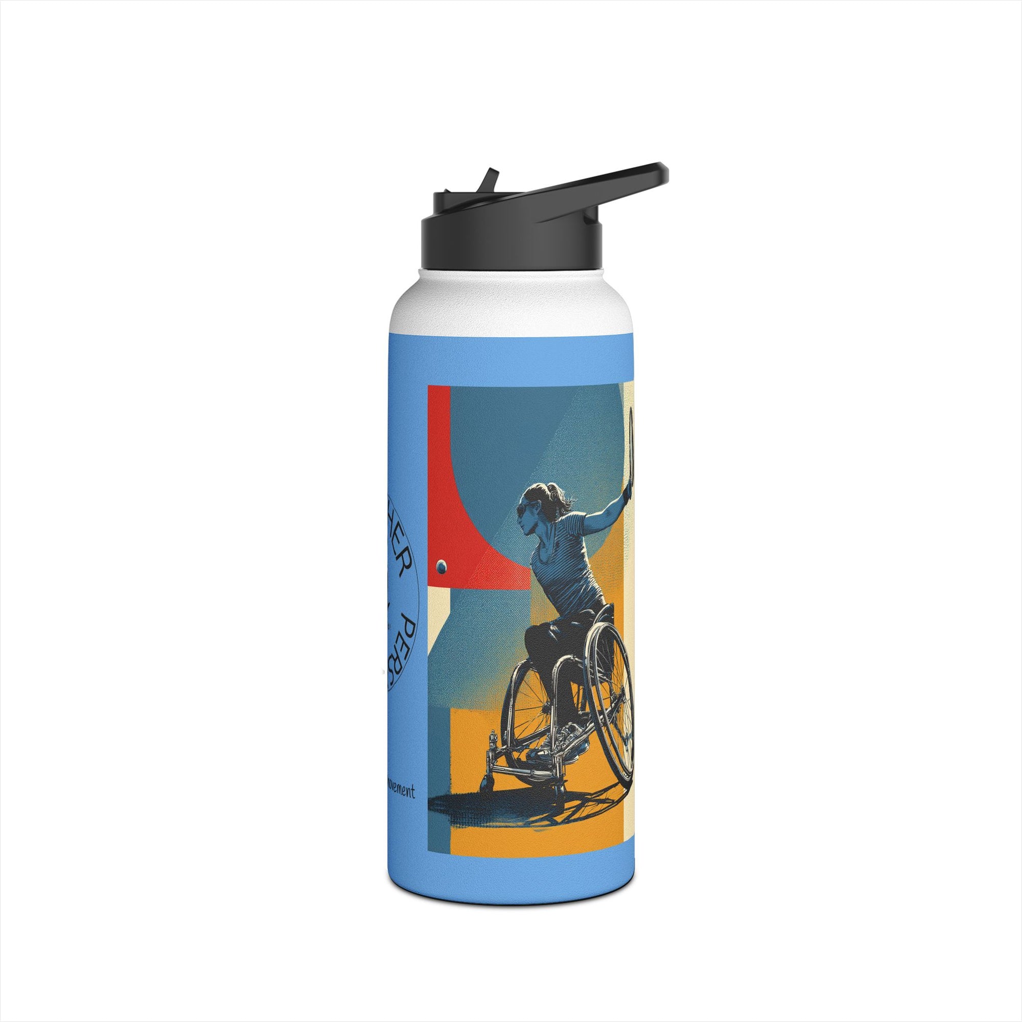 Colorful Stainless Steel Water Bottle – Para-sport Tennis Design, Eco-Friendly Hydration, Gift Idea for All Athletes, Travel Mug, Fitness Accessory