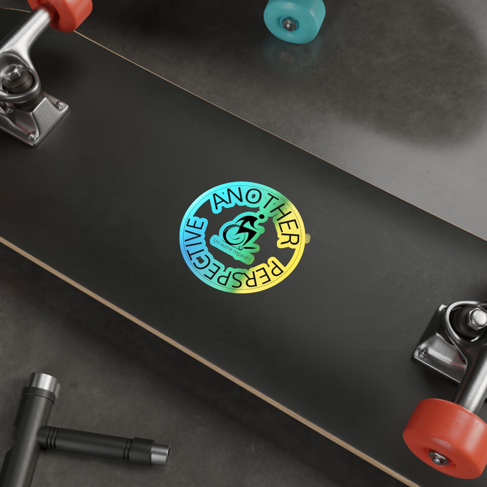 Holographic Die-Cut Stickers - Positive Vibe Stickers, Gift for Cyclists, Eco-Friendly Decor, Skateboard Accessories, Inspirational Stickers