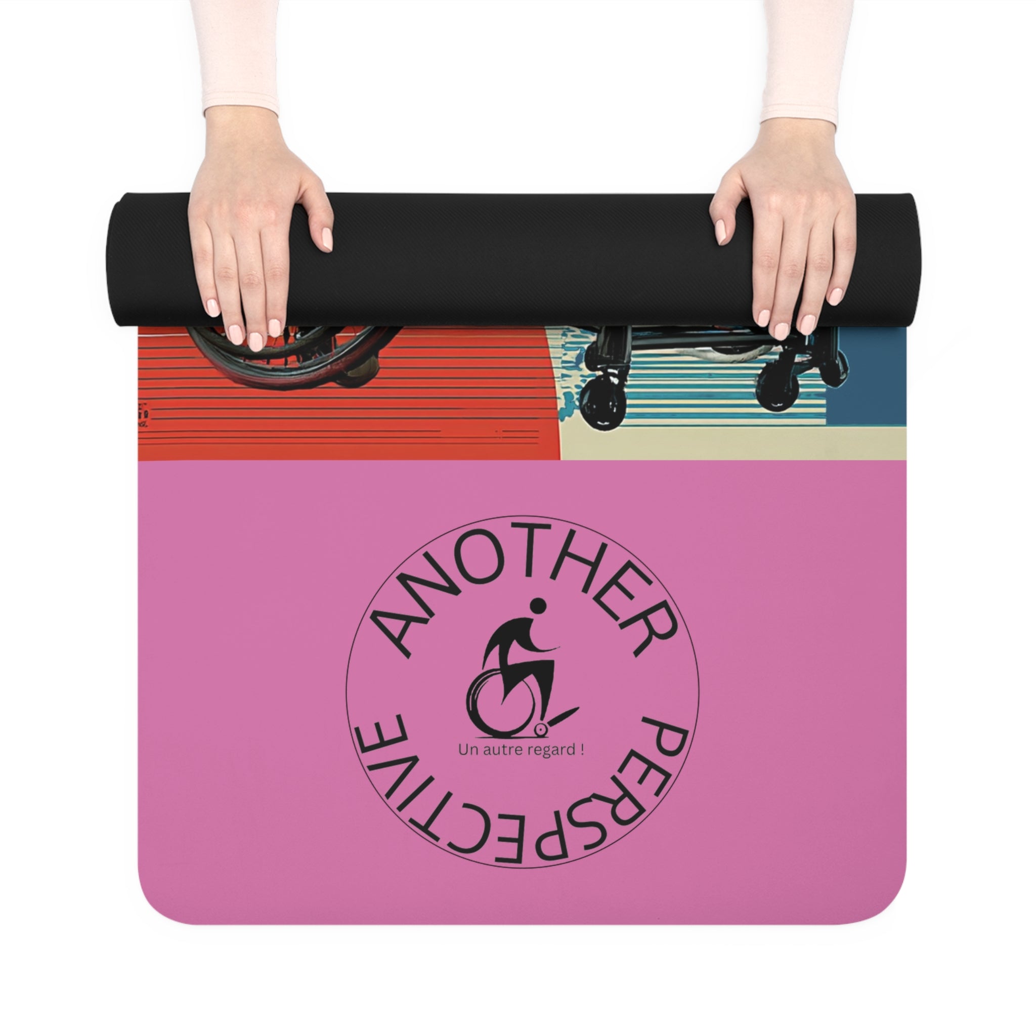 Rubber Yoga Mat with Inspirational Design - Ideal for Fitness Lovers, Home Workouts, Yoga Classes, Mindfulness, Gift for Yogis