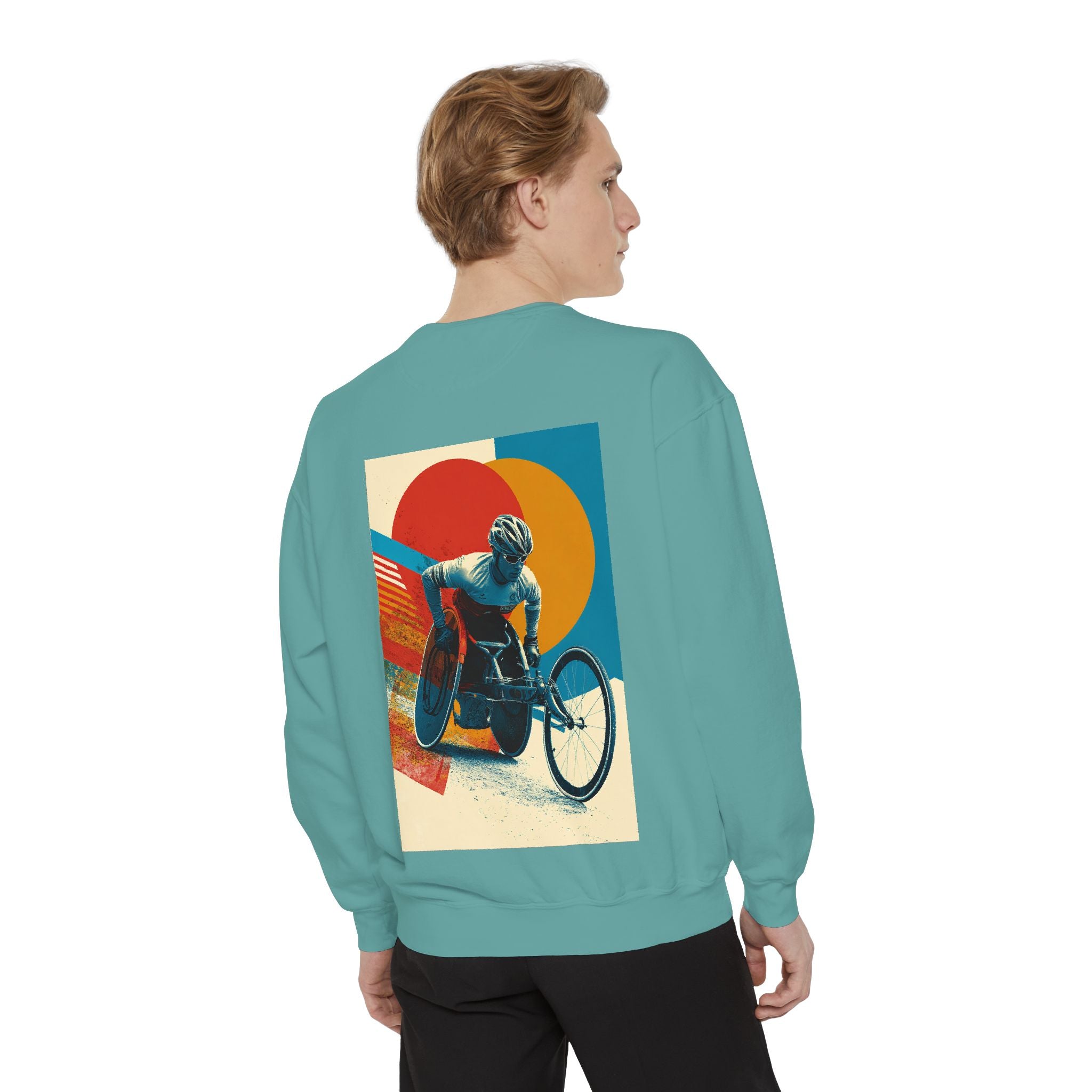 Inspirational Unisex Sweatshirt - Motivational Sports Wheelchair course Design | Perfect for Coaches, Athletes, Gifts, Casual Wear, and Events