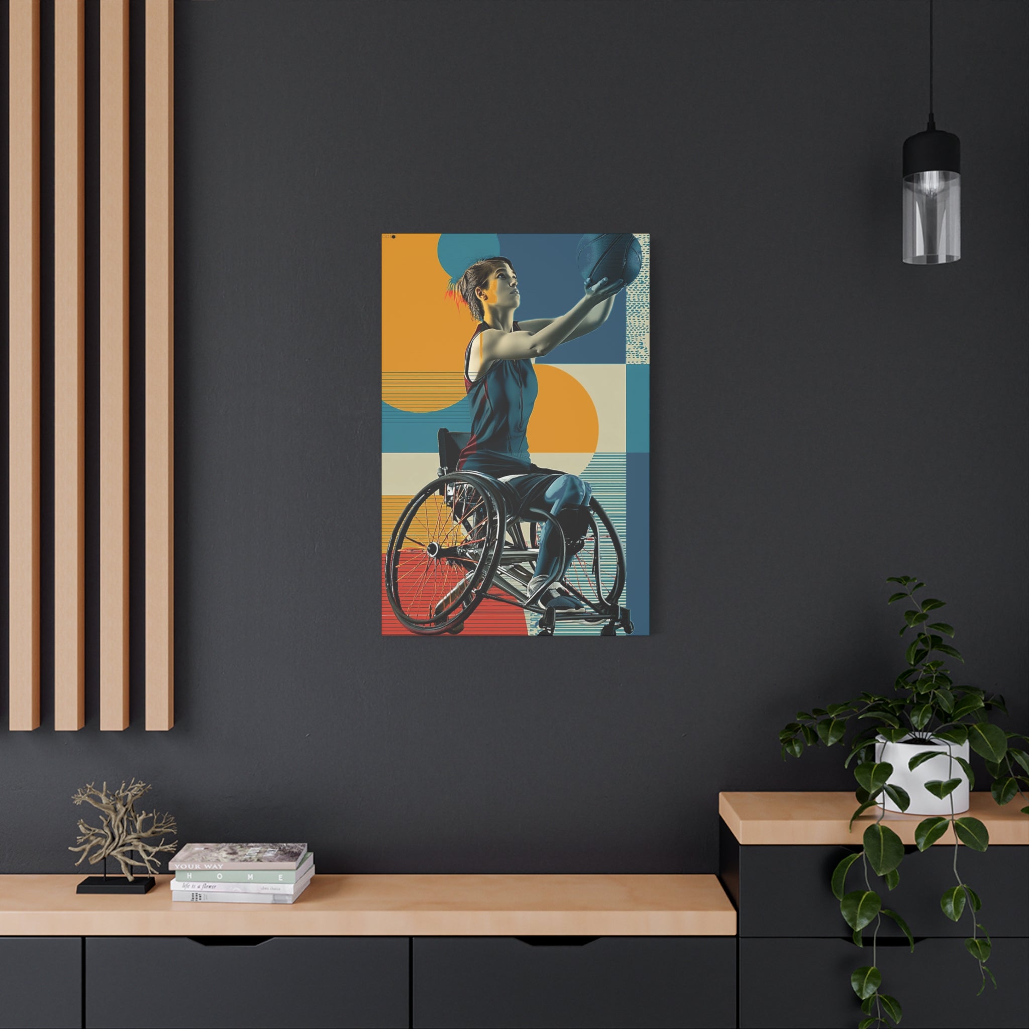 Empowering Wheelchair Basket Canvas Art, Inspirational Wall Decor, Motivational Home Decor, Unique Gift for Sports Enthusiasts, [...]