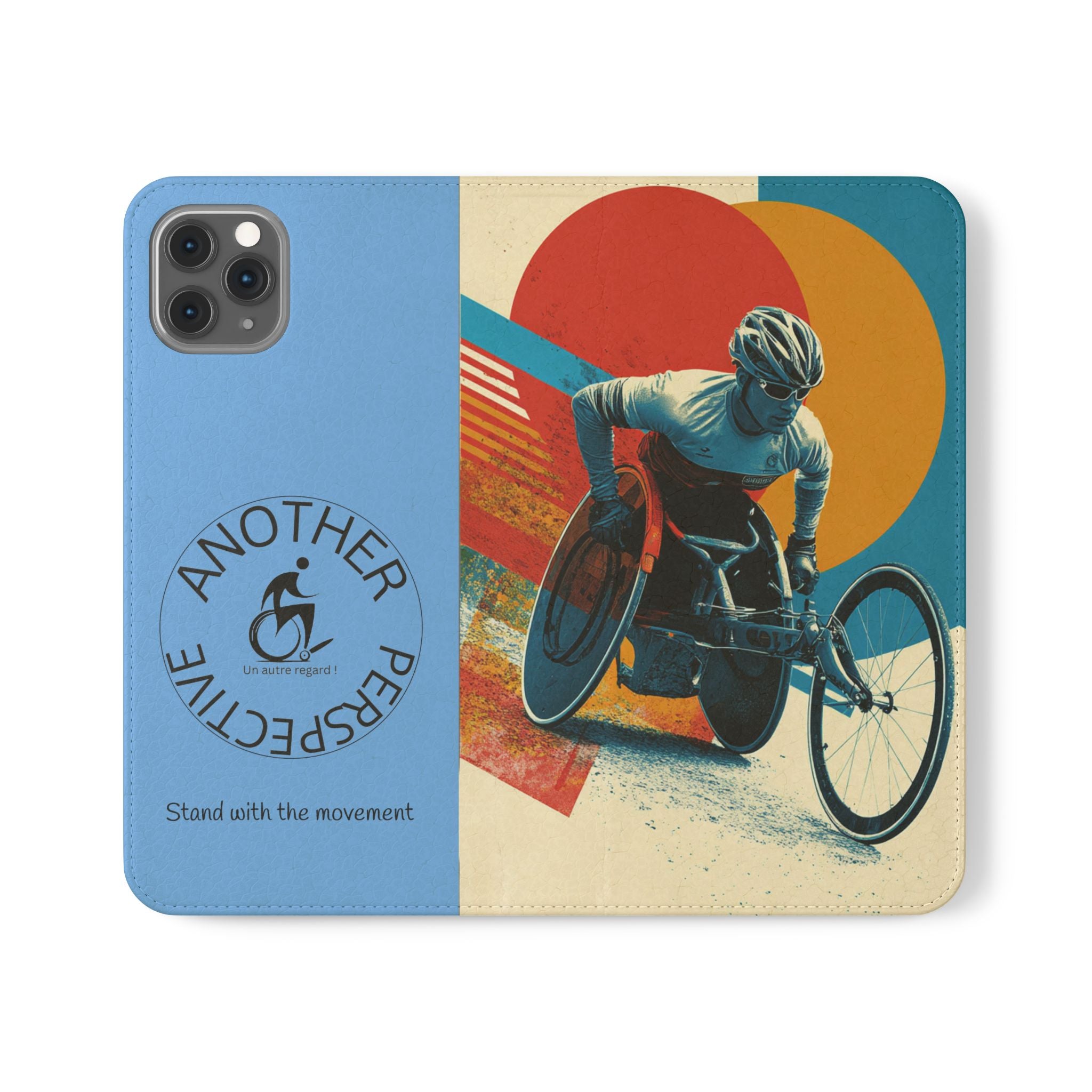 Mobility Advocate Flip Case for Phone Wheelchair, Supportive Gift for Activists, Stylish Wallet Phone Case, Perfect for Everyday Use