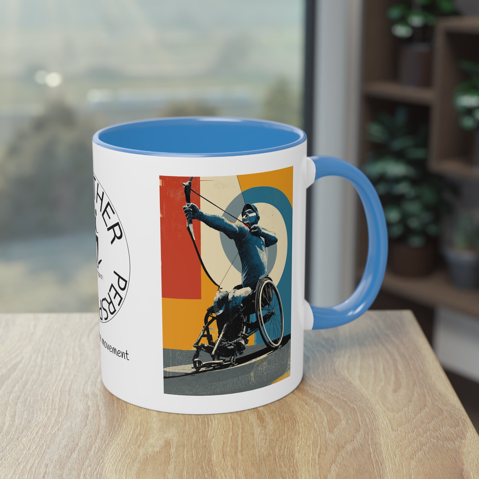 Dynamic Two-Tone Coffee Mug Archery,  Ideal Gift for Athletes, Motivational Morning Caffeine Boost, Sports Lover Cup