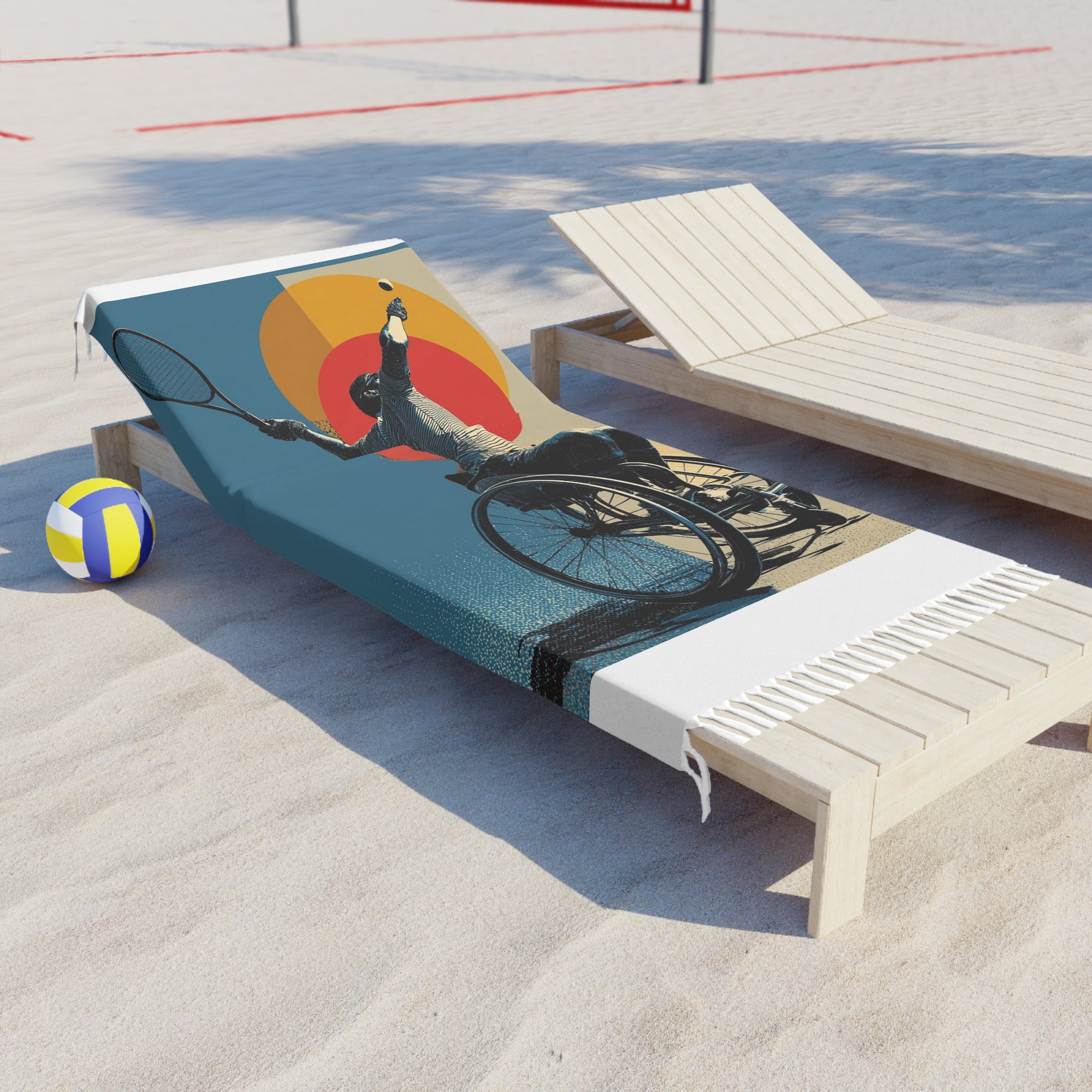 Boho Beach Towel - Vibrant Tennis Design for Beach Days, Summer Fun, Gym Workout, Poolside Lounging, Outdoor Adventures