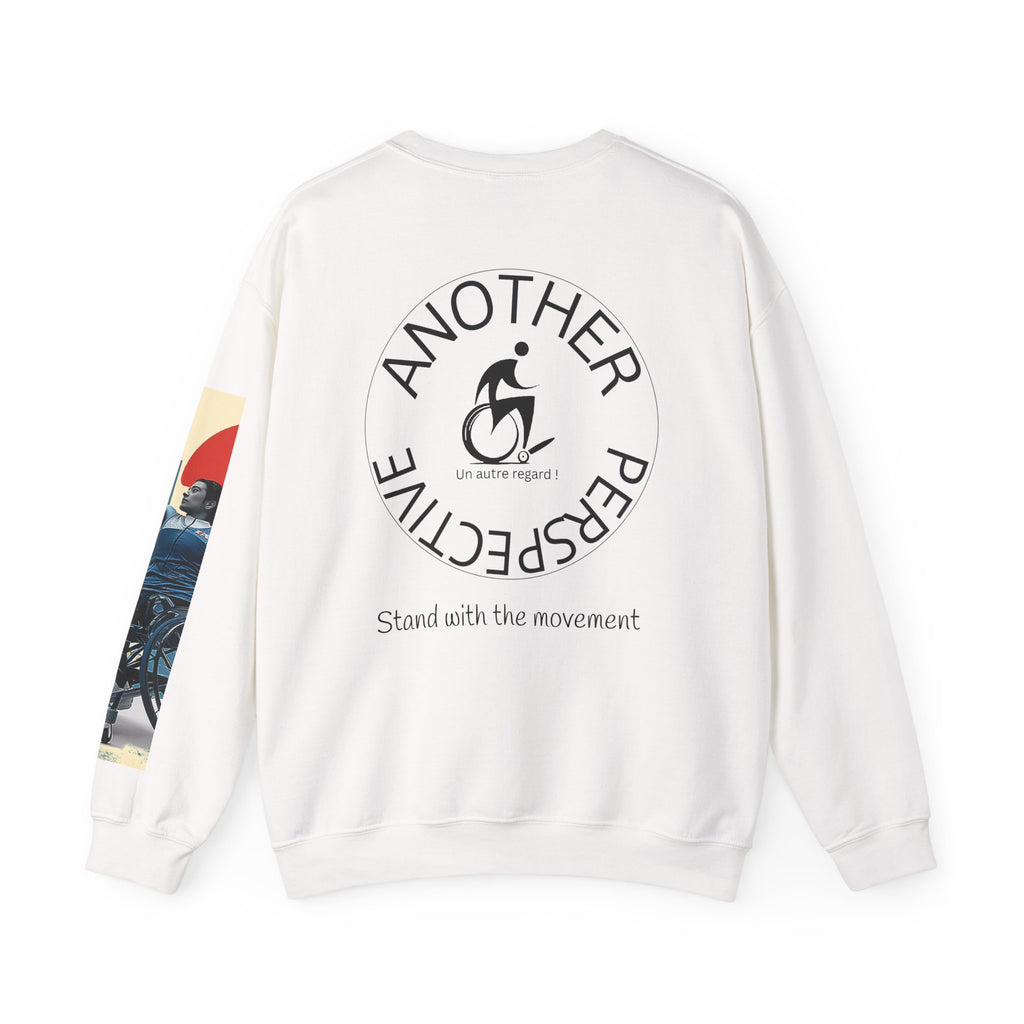 Inclusive WheelChair Basket Sports Themed Sweatshirt for Empowerment, Unisex Heavy Blend Crewneck, Inspirational Gift for Activists