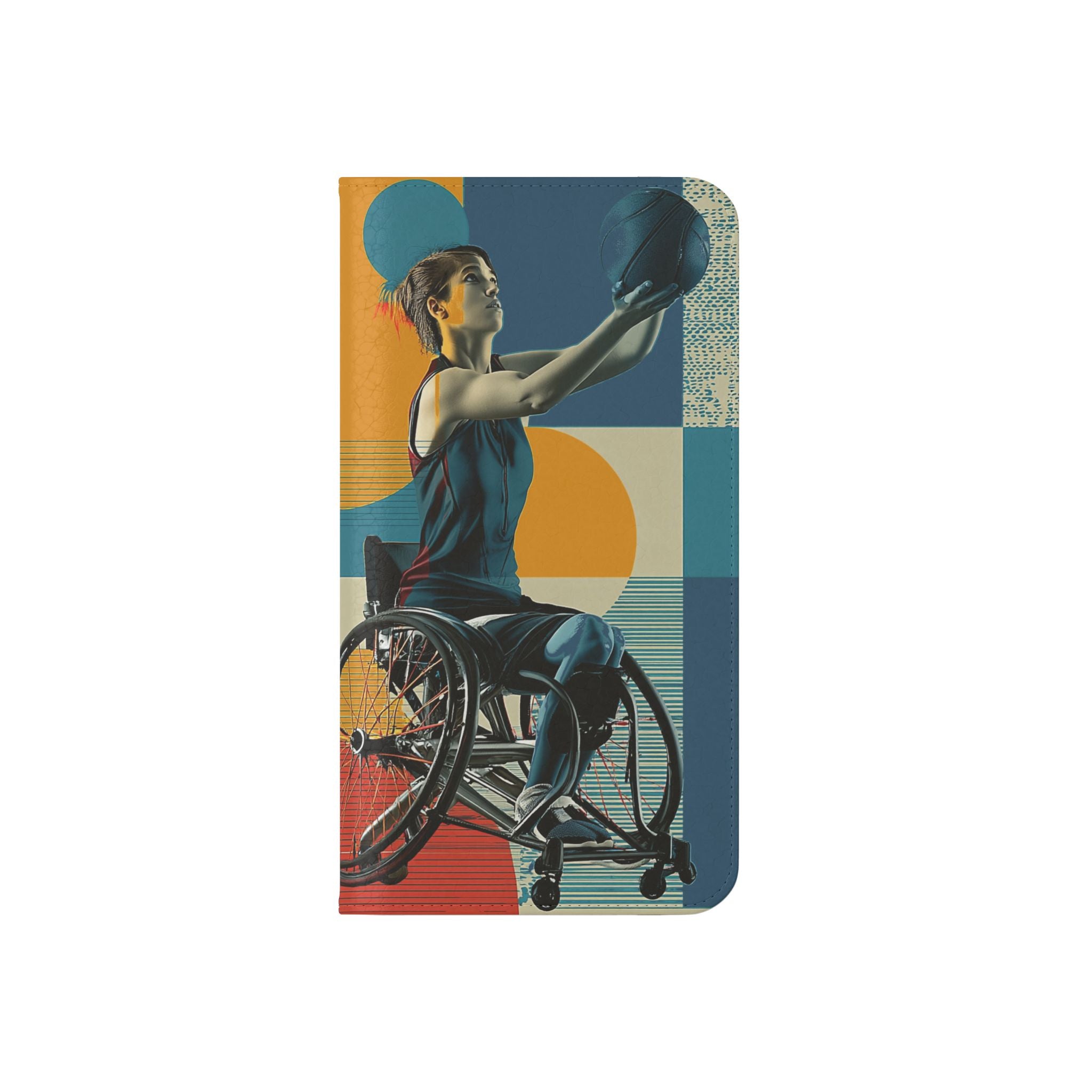 Sporty Flip Case for Wheelchair Basket Athletes, Phone Cover, Active Lifestyle Accessory, Gift for Sports Lovers, Personalized Case