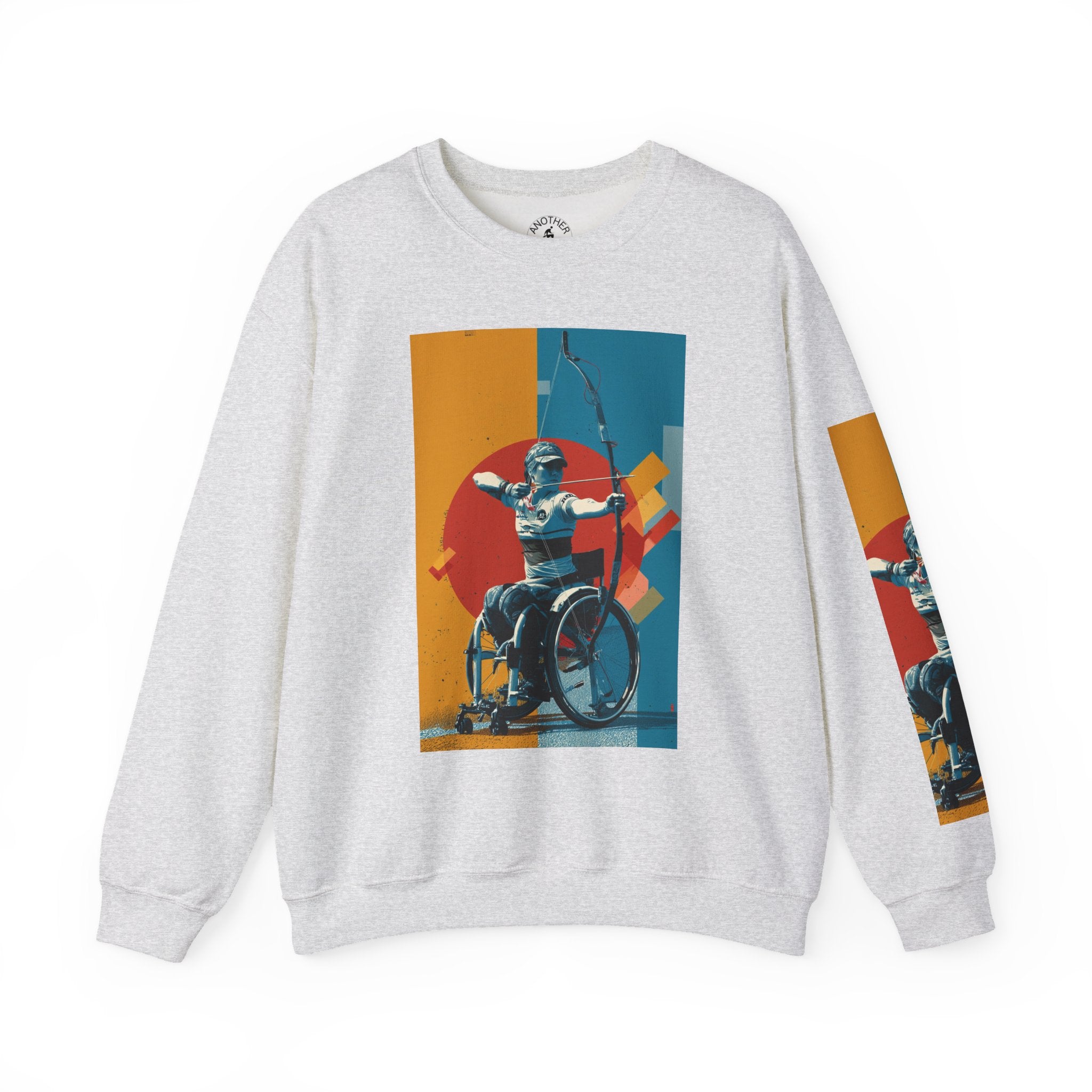 nclusive WheelChair Archery Sports Themed Sweatshirt for Empowerment, Unisex Heavy Blend Crewneck, Inspirational Gift for Activists