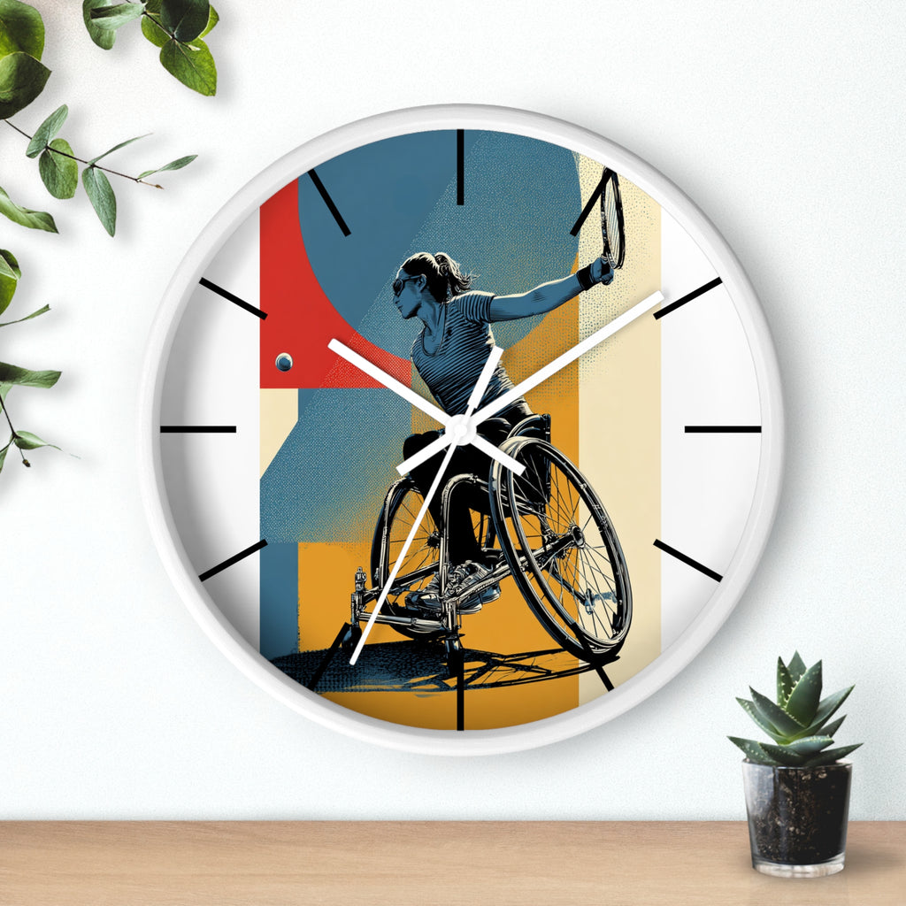 Motivational Sports Tennis Wall Clock, Inspirational Decor for Athletes, Fitness Gift, Perfect for Home Gym, Competition, or Office
