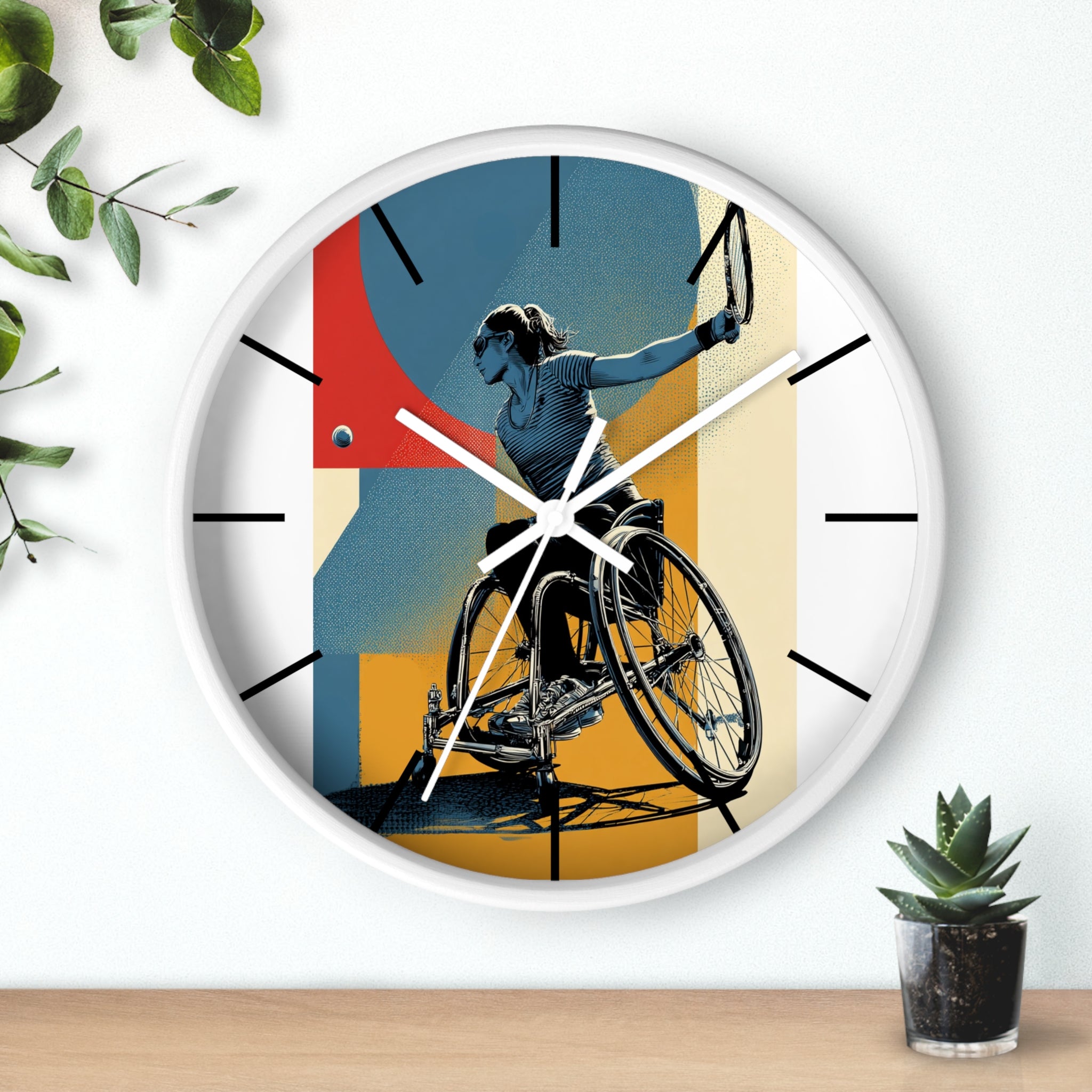Motivational Sports Tennis Wall Clock, Inspirational Decor for Athletes, Fitness Gift, Perfect for Home Gym, Competition, or Office