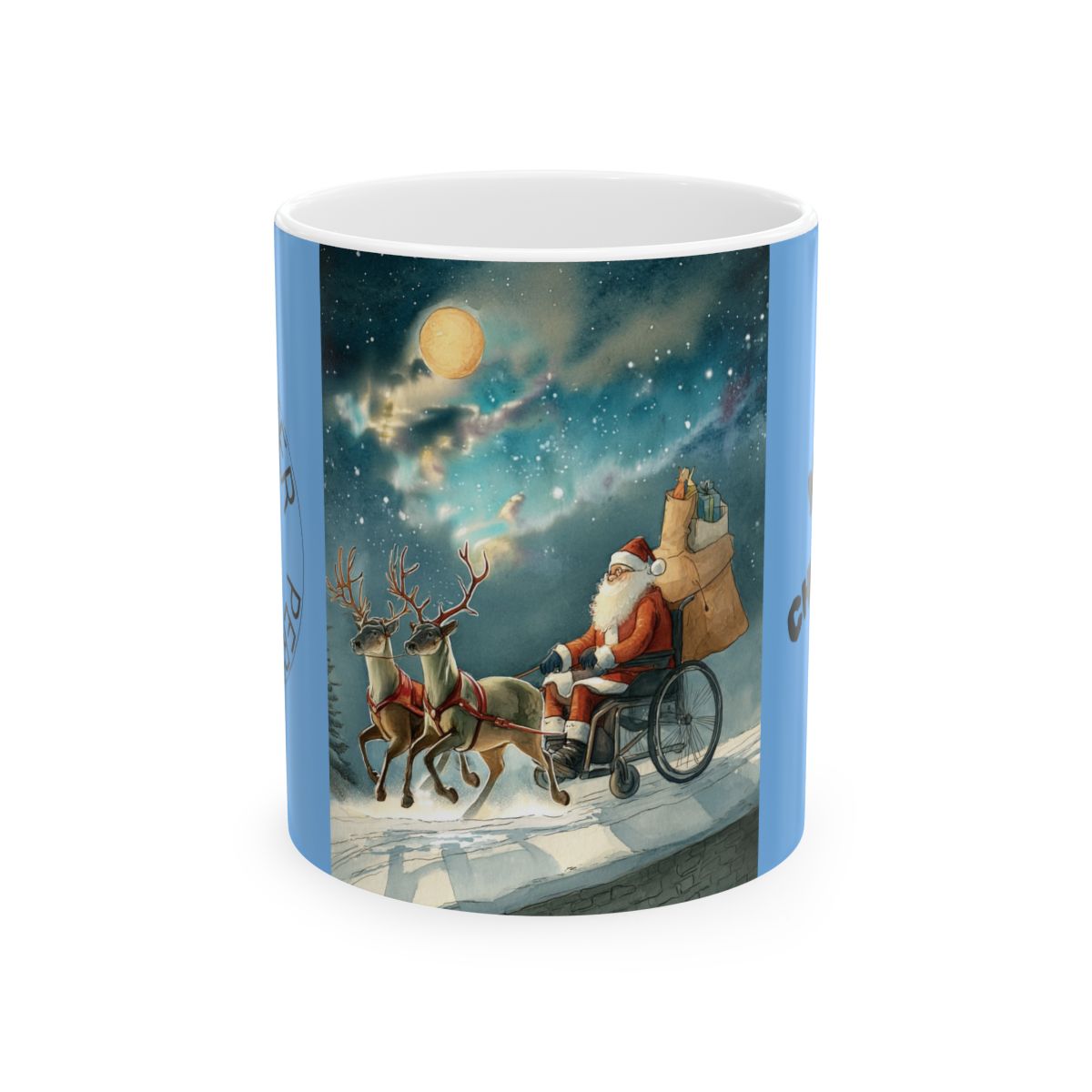 Christmas Santa Reindeer Mug — Festive Holiday Ceramic Coffee Cup (11oz/15oz)